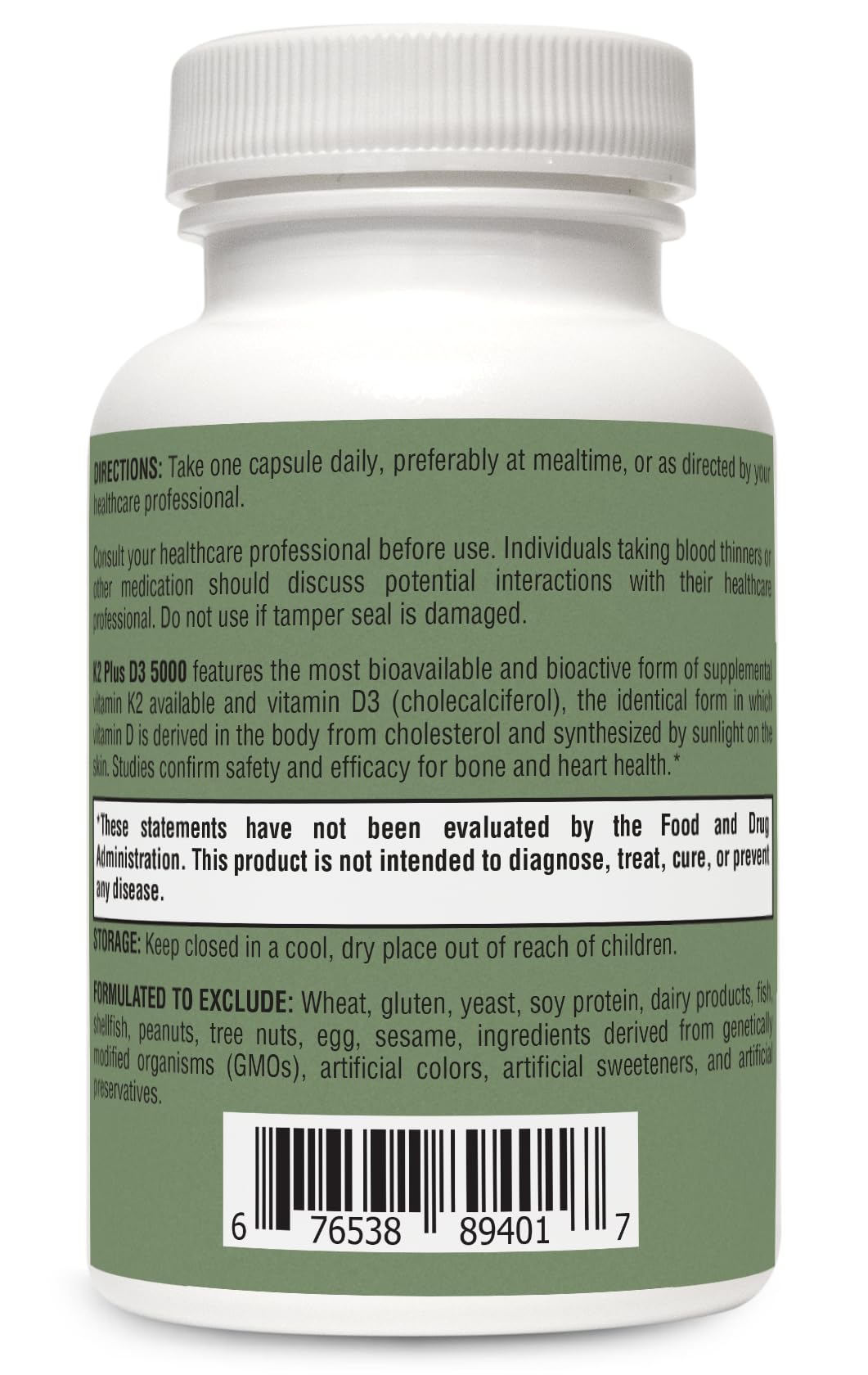 HormoneSynergy Vitamin K2 Plus D3 5000 IU 60 Capsules