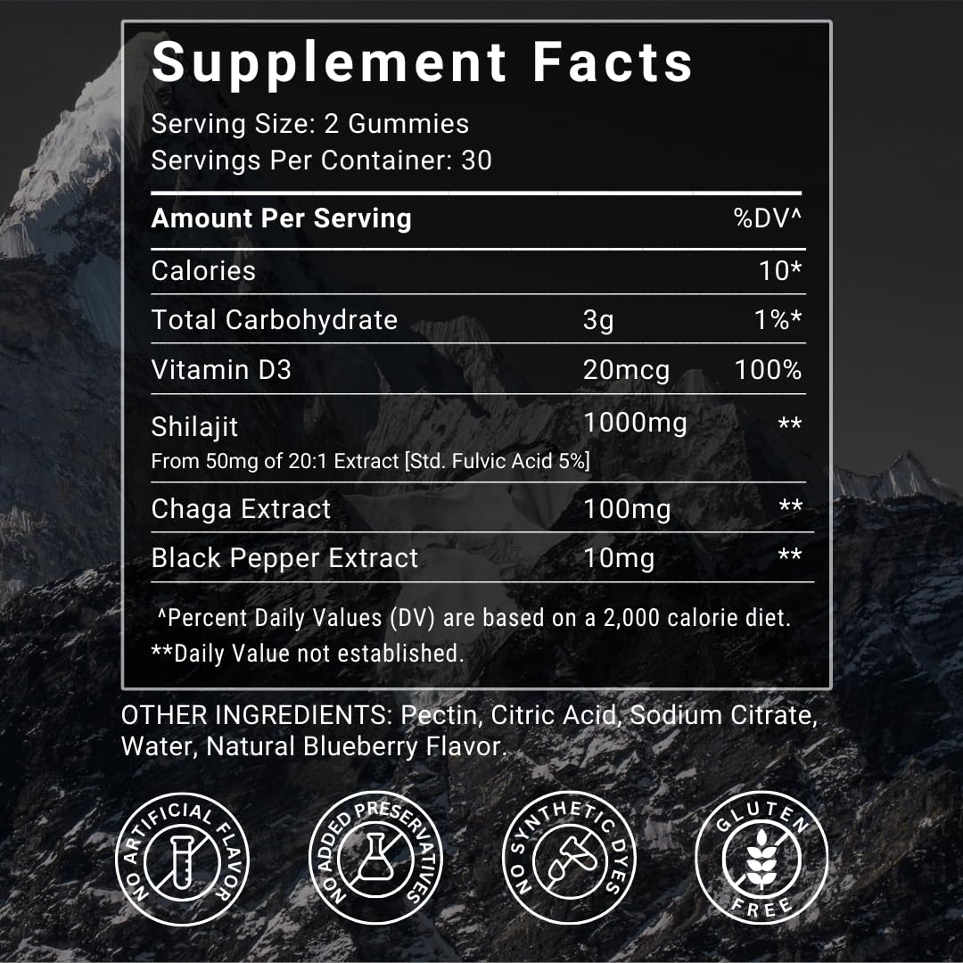 ATAH VEDIC SECRETS Himalayan Shilajit Gummies 60 Gummies
