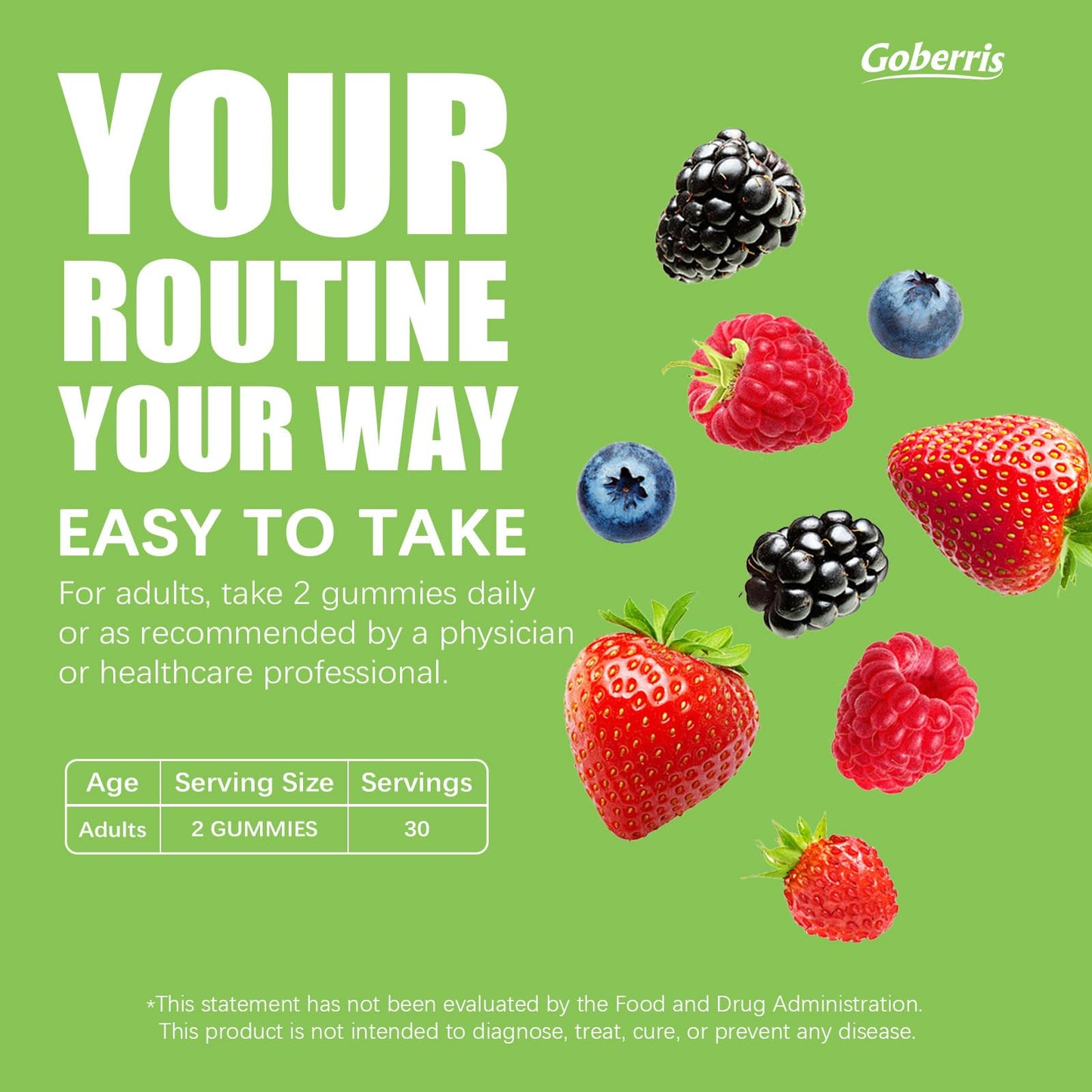 Goberris Guar Gum Fiber Gummies 60 Gummies
