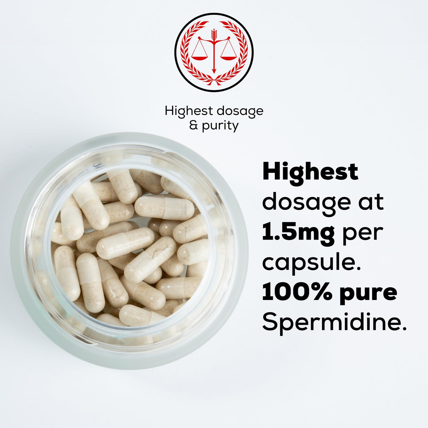 MASI Spermidine Supplement 1.5mg Capsule, 60 Count