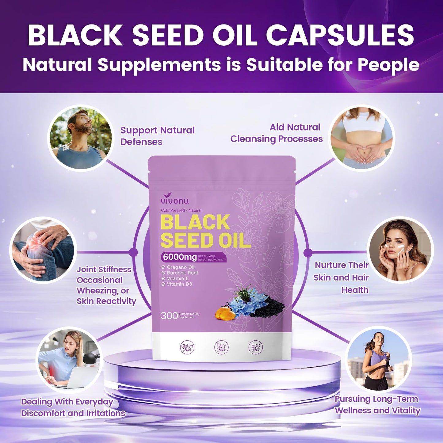 VivoNu Black Seed Oil Softgels 900 Count
