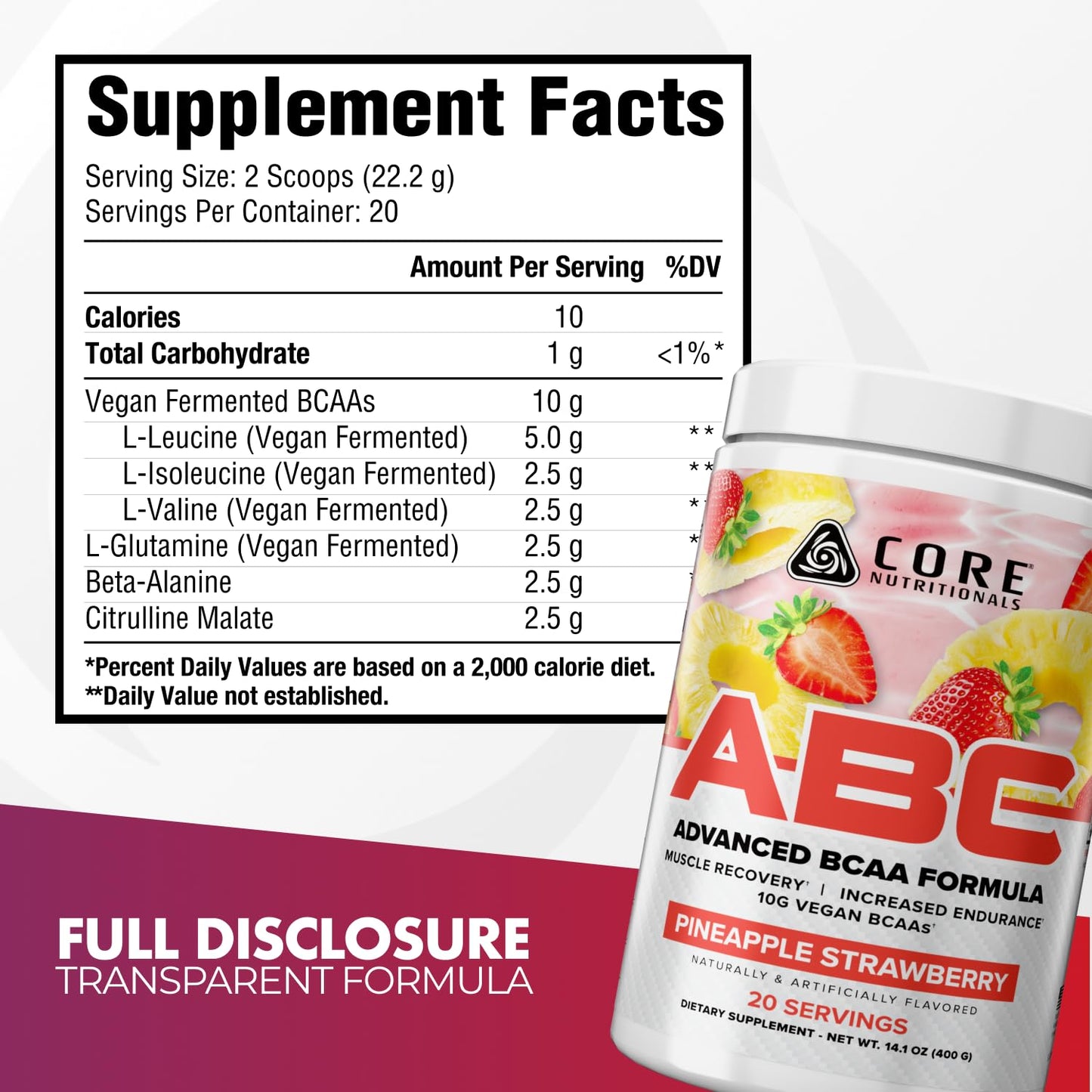 Core Nutritionals ABC Advanced BCAA Supplement Powder 444