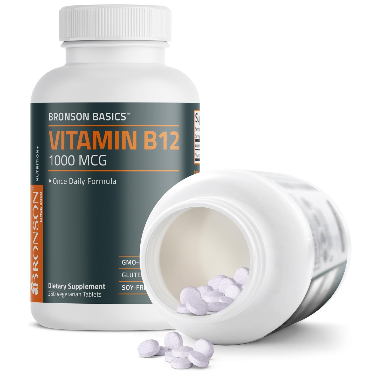 Bronson Vitamin B12 1000mcg Once Daily Formula Non-GMO Tablets 250 Count