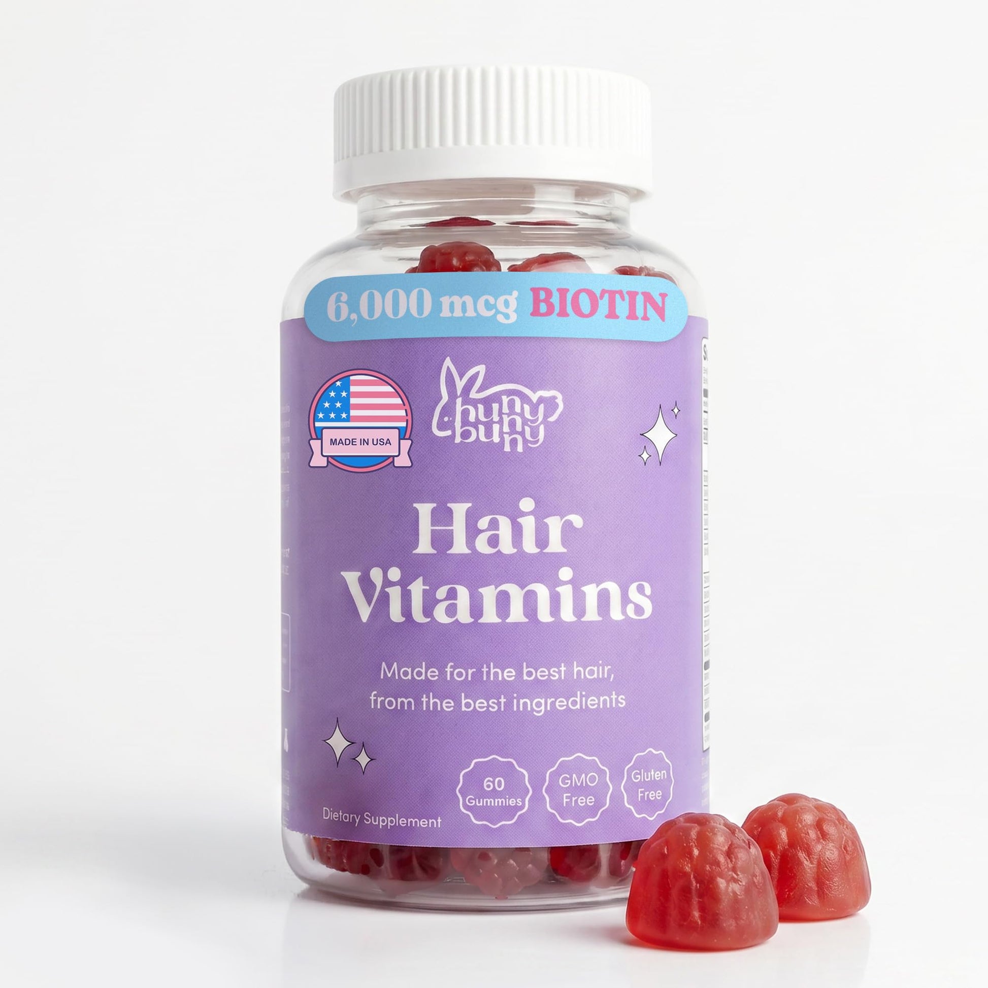 Hunny Bunny Hair Skin and Nails Vitamins Gummies, 60 Count