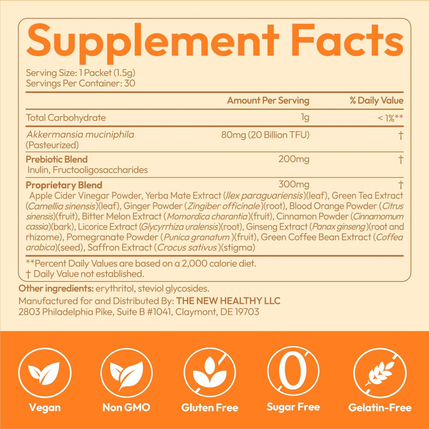 LOTFLY GLP-1 Supplement 15-in-1 Complex Probiotic Powder, Appetite Suppressant and Metabolism Booster, 30 Sticks