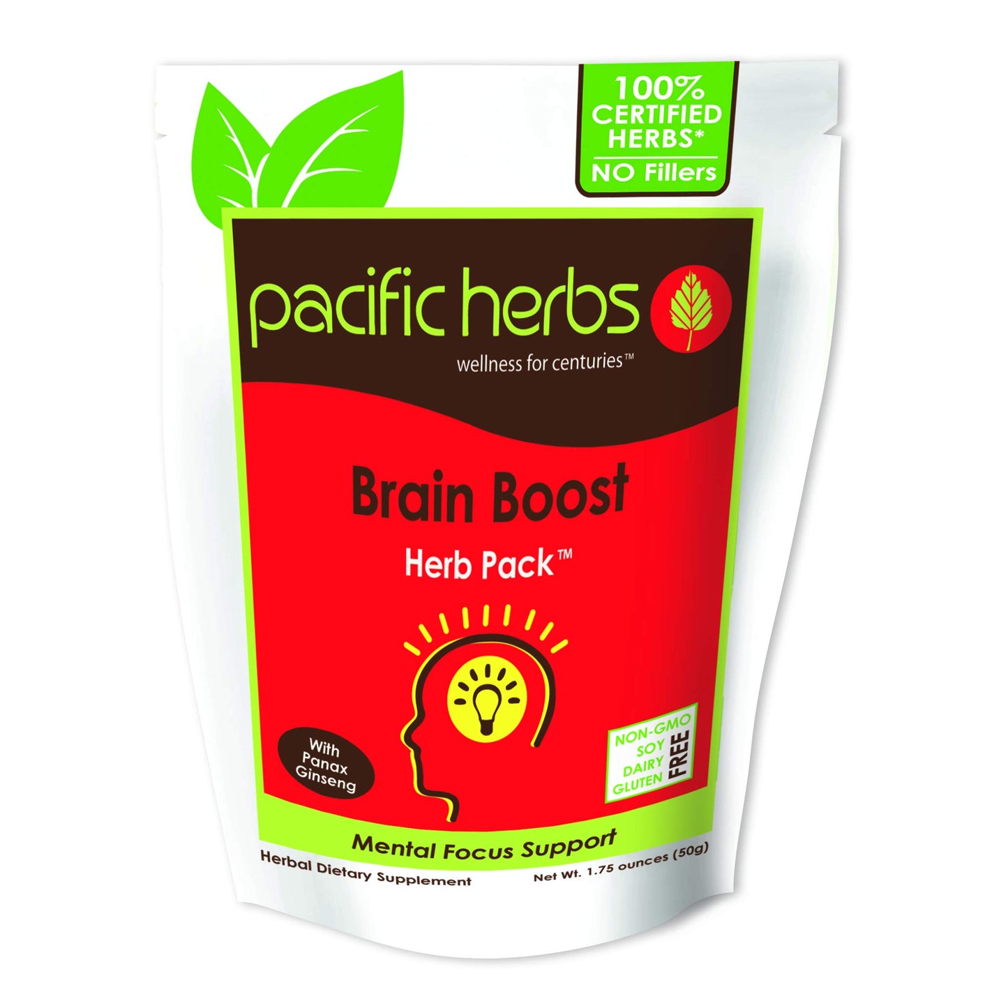 Pacific Herbs Natural Brain Supplement Herb Extract Capsule 1.75 Ounce
