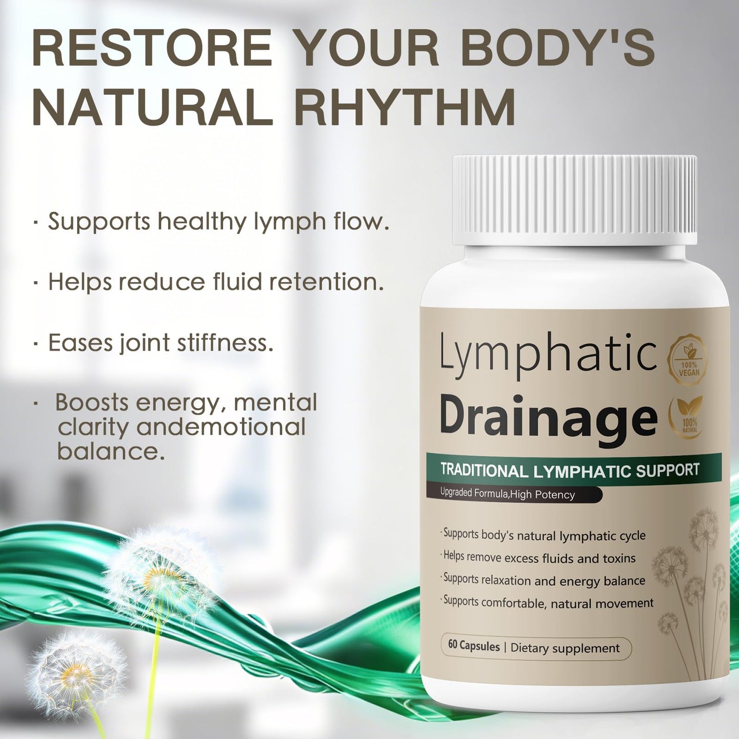 Vunexo Lymphatic Drainage Capsules, 60 Count