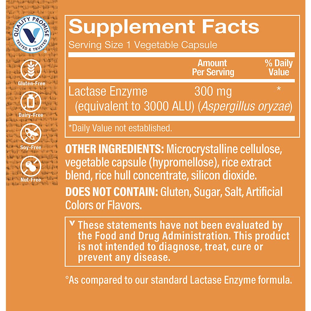 The Vitamin Shoppe Extra Strength Lactase Enzyme Digestive Aid Capsule, 90 Count
