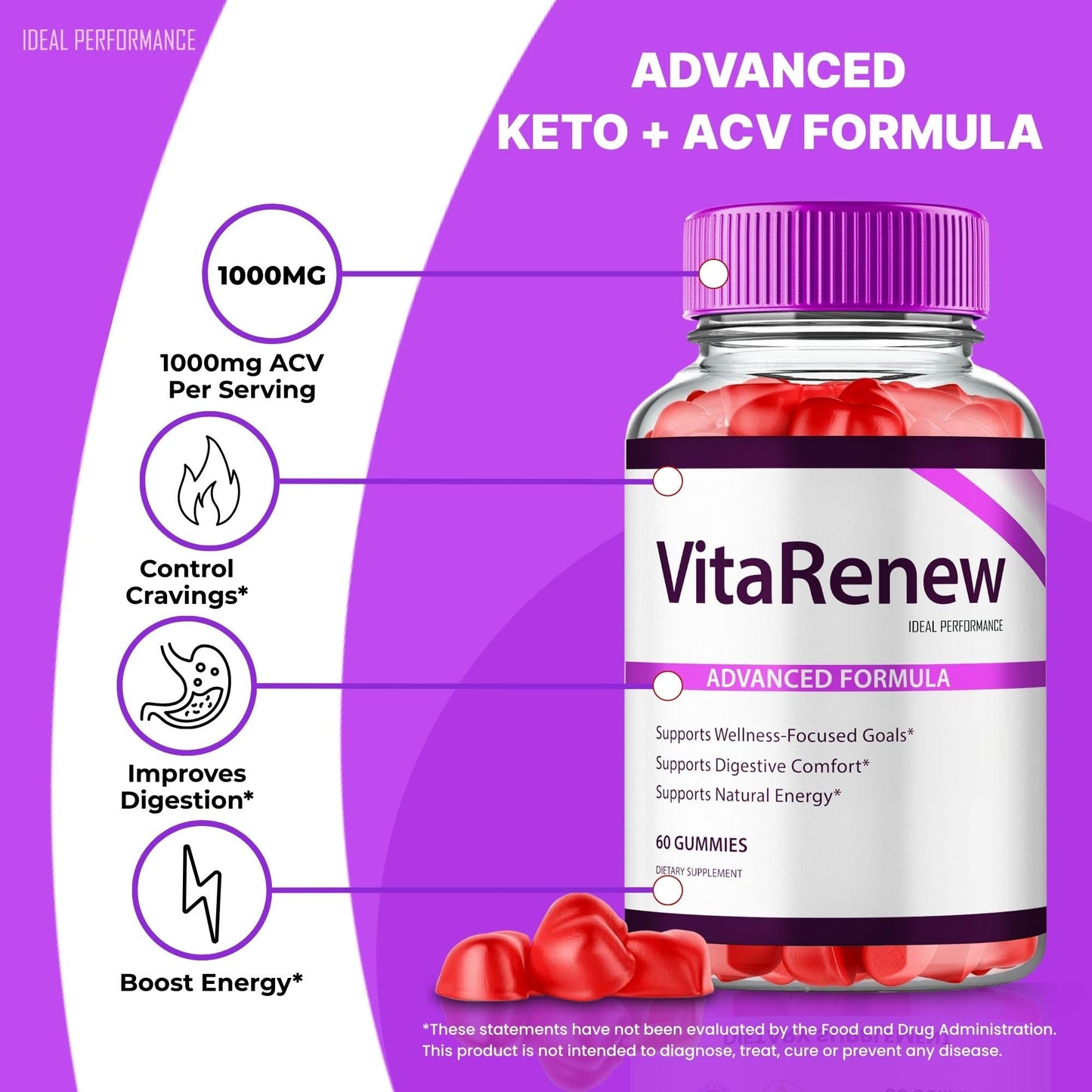 IDEAL PERFORMANCE VitaRenew Advanced Skin Health Gummies, 180 Count