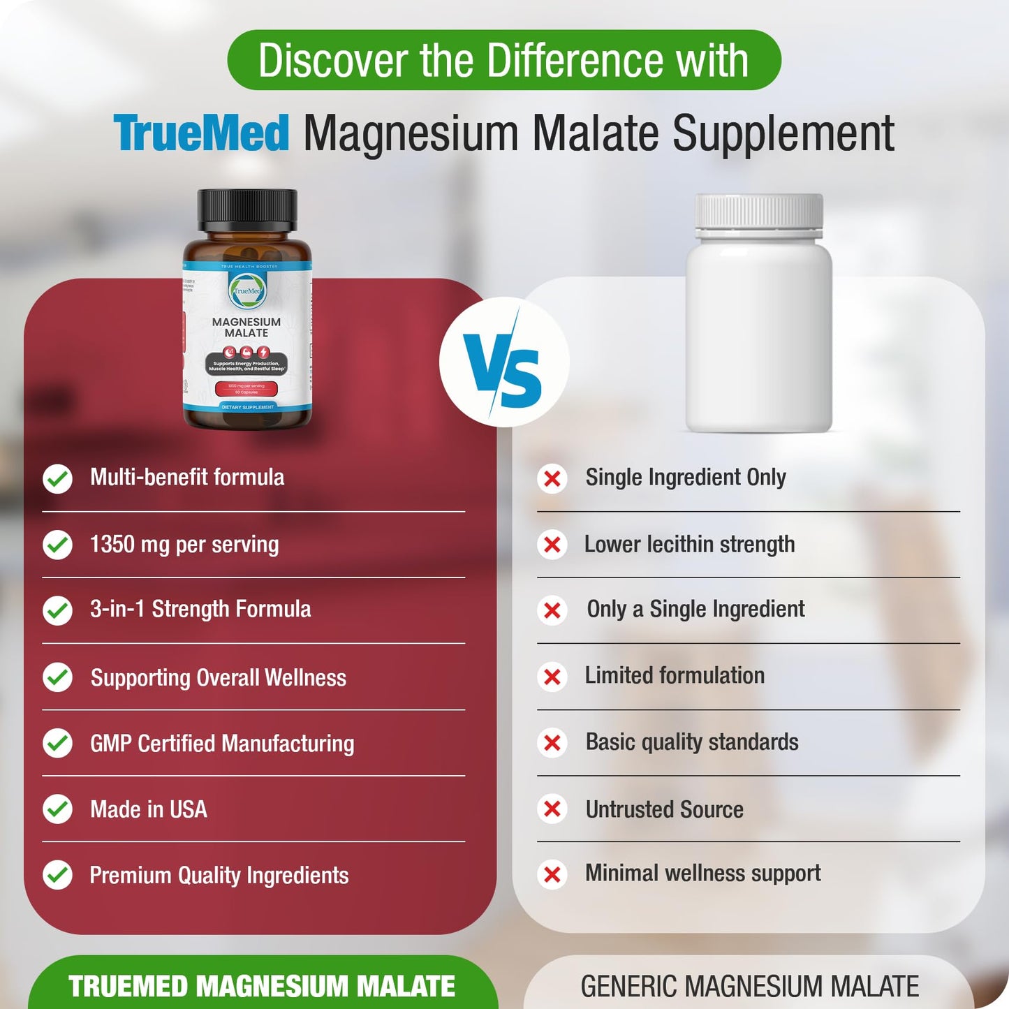 TRUEMED Magnesium Malate Capsules 90 Capsules