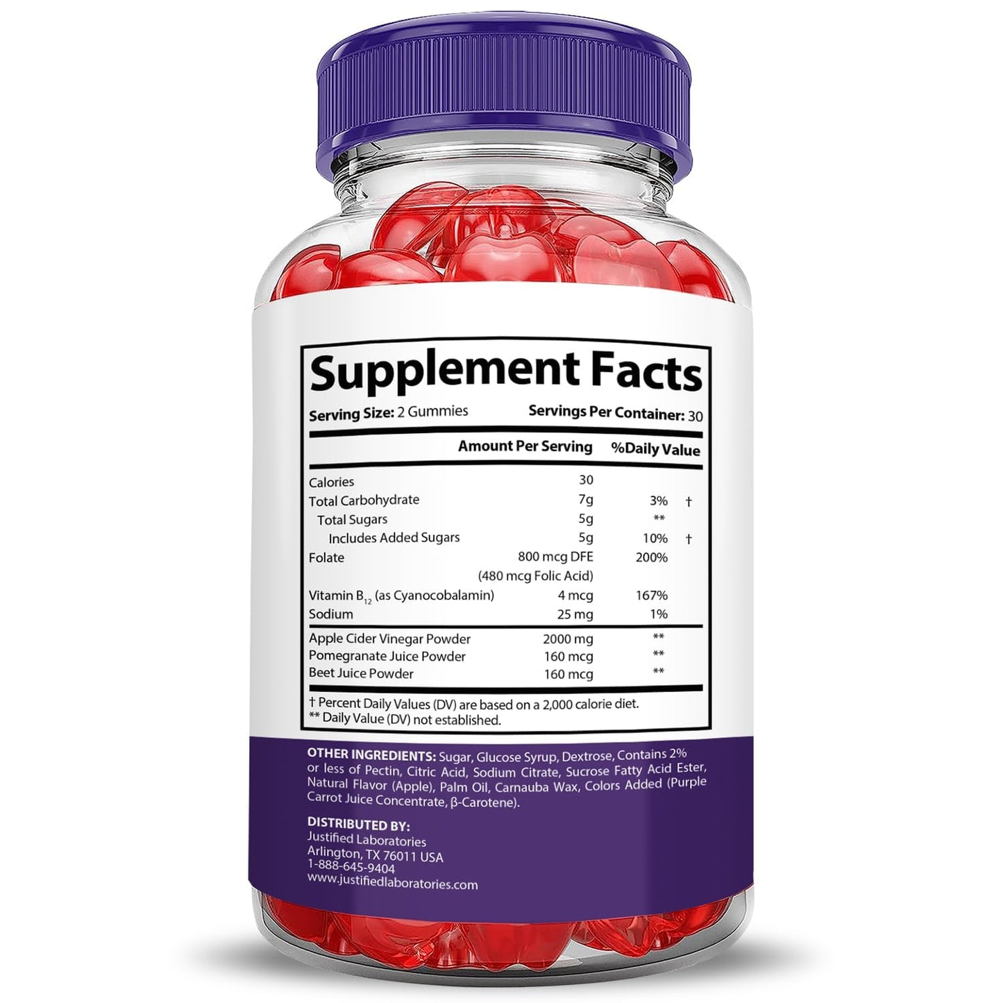 Justified Laboratories Ketocalm Keto ACV Gummies Extreme, 60 Count