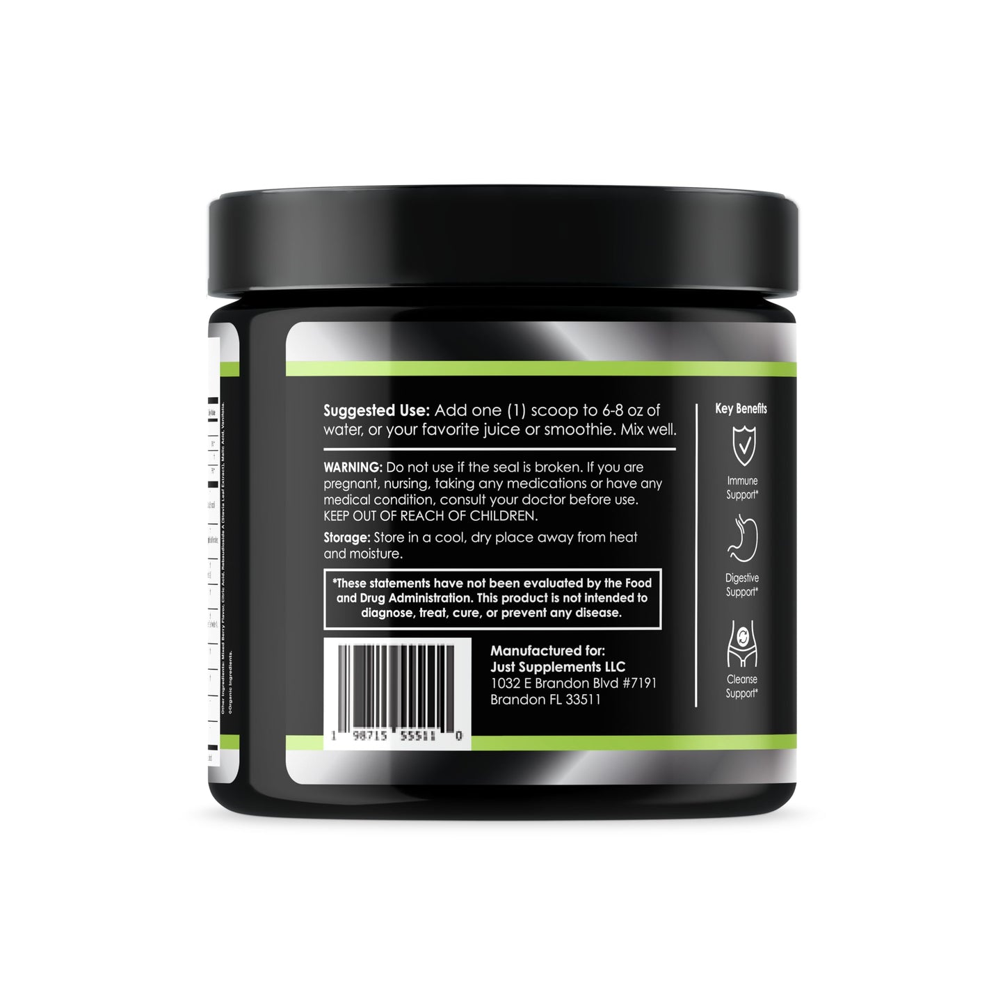 JS JUST SUPPLEMENTS Greens Superfood Powder 7.5 oz