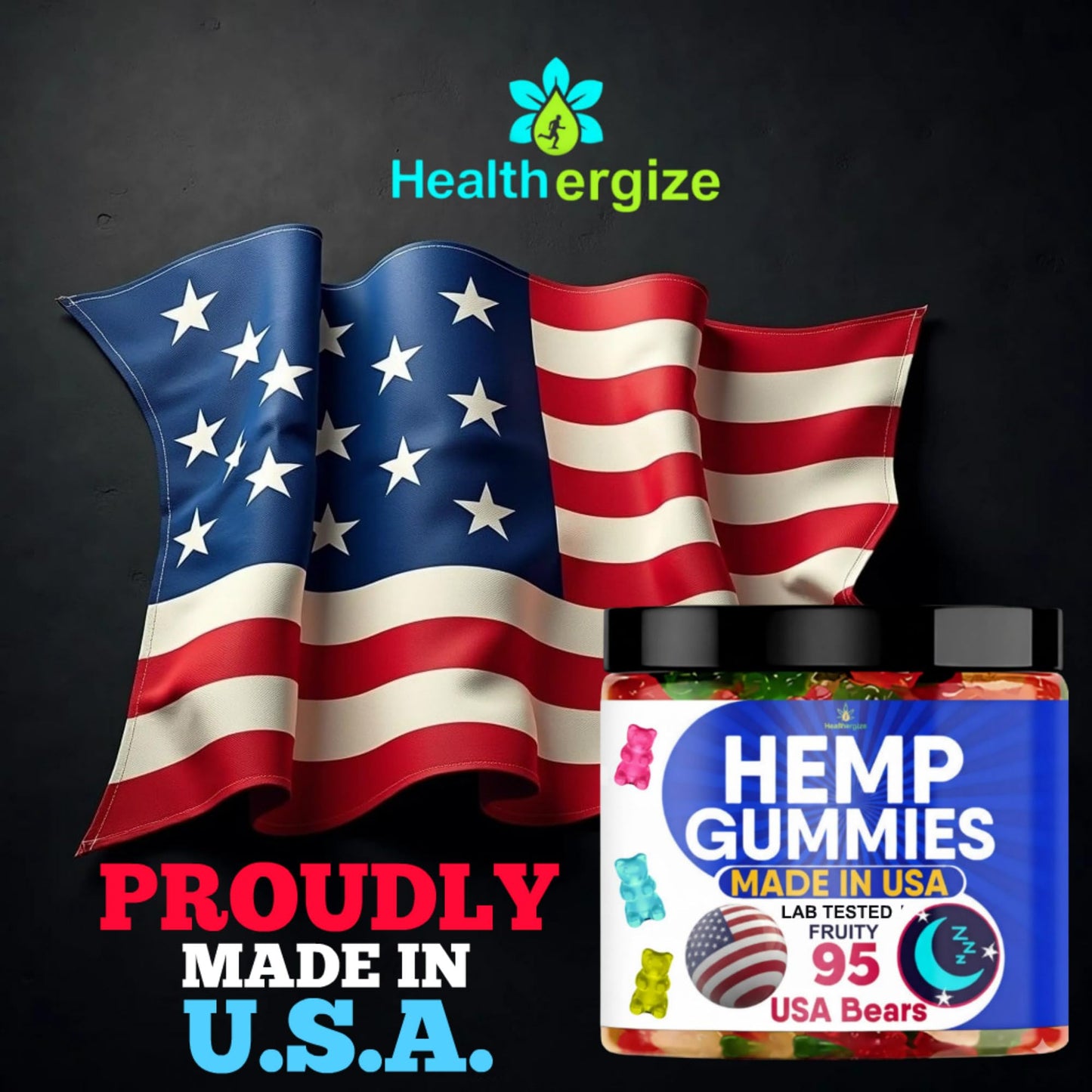 Healthergize Hemp Gummies for Sleep, Calm Relaxation Chewable 95 Count