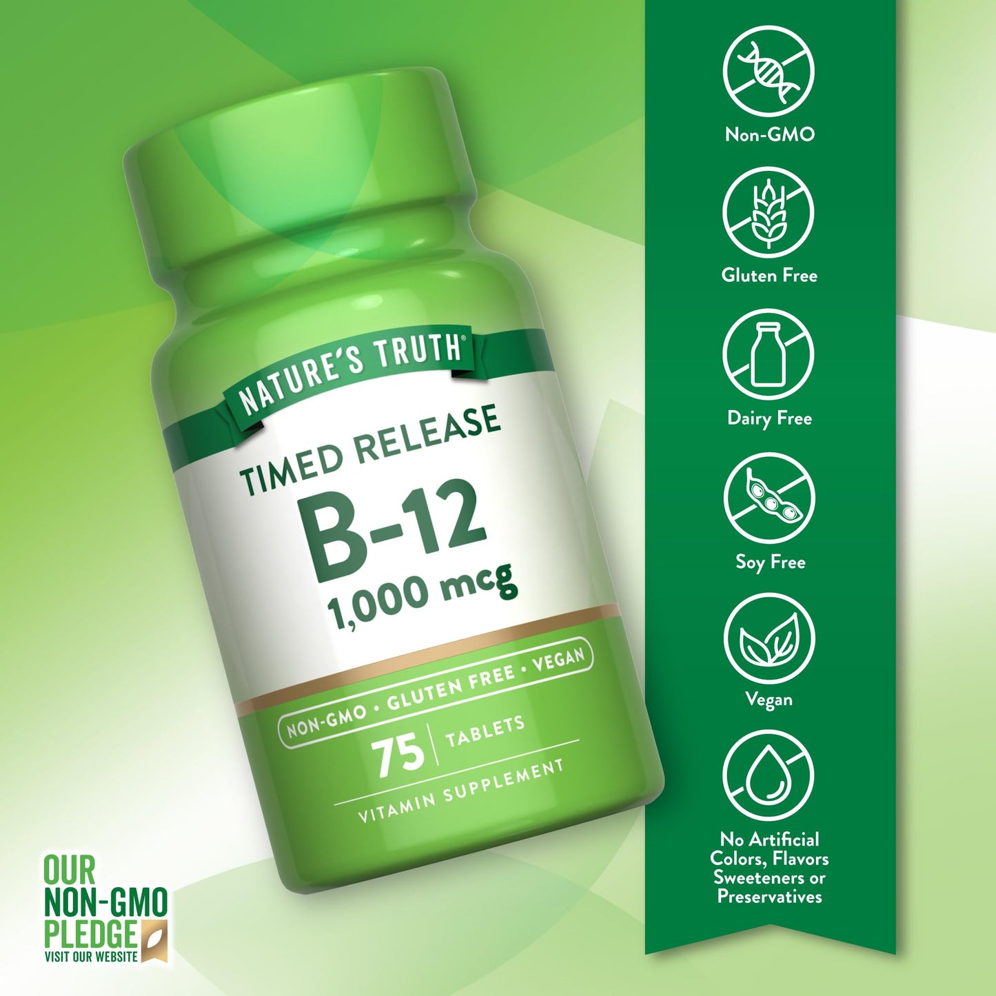 Nature's Truth Vitamin B12 1000 mcg Timed Release Tablet 75 Count