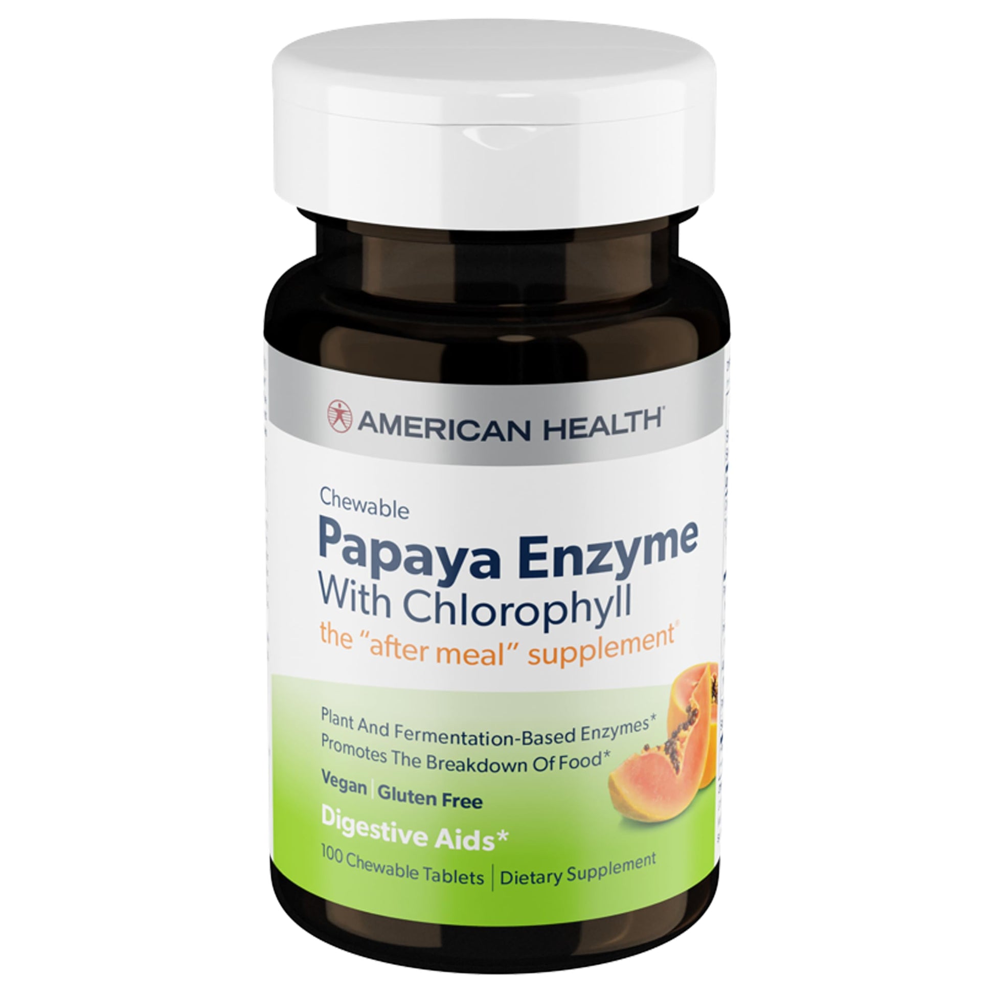 American Health Papaya Enzyme with Chlorophyll Chewable 100 Count