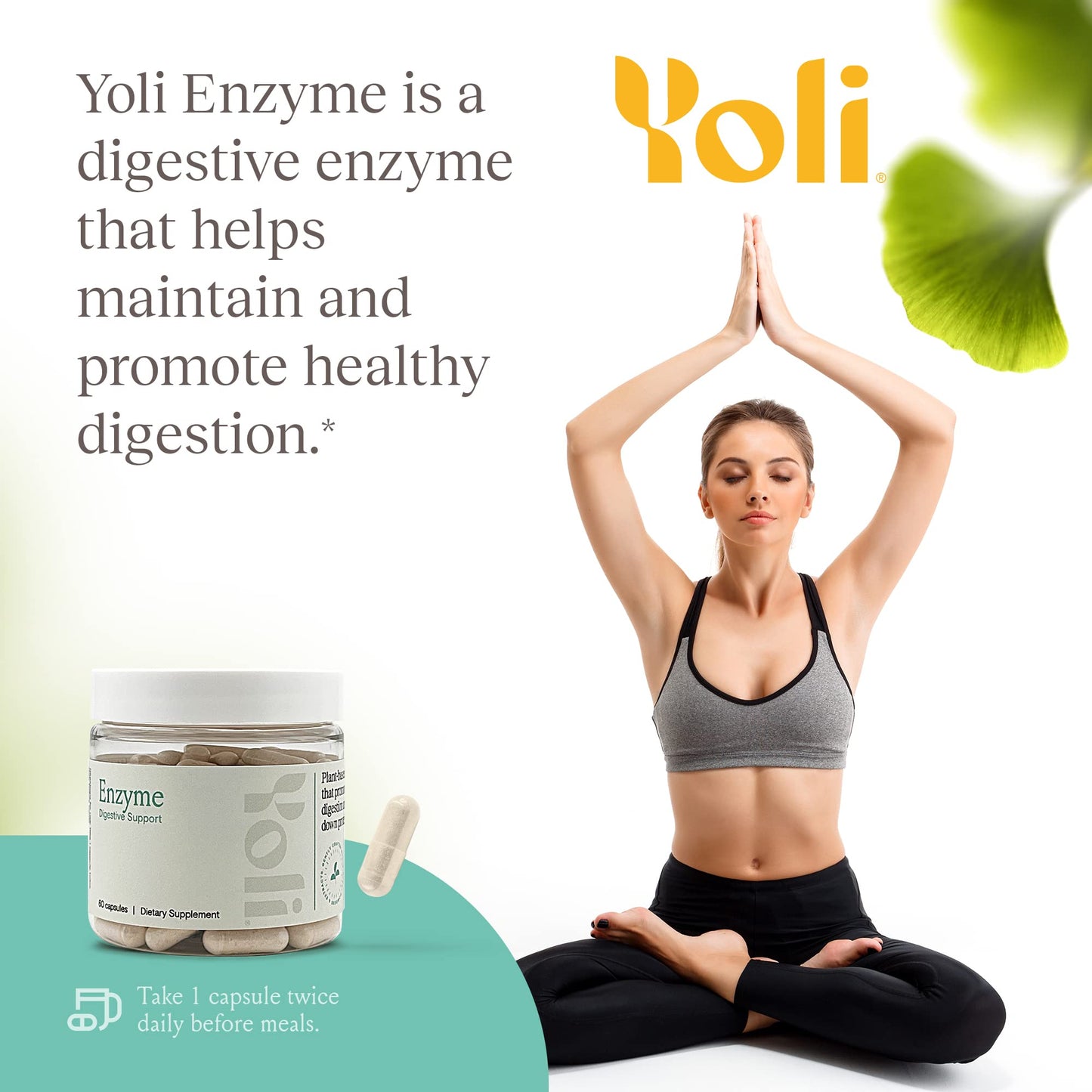 Yoli Enzyme Digestive Enzymes for Gut Health, Men and Women, Capsules, 60