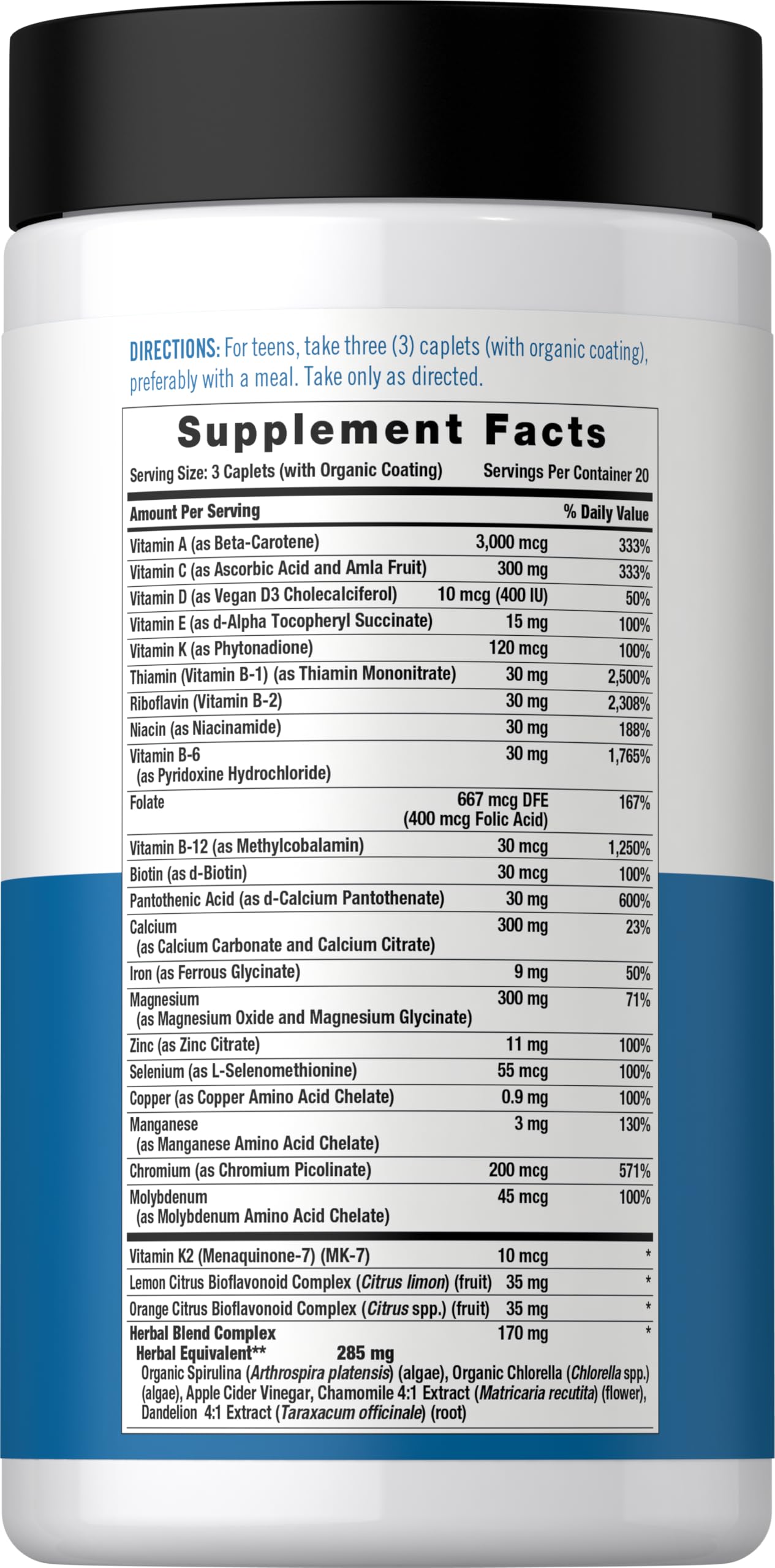 Carlyle Teen Multivitamin for Boys Caplets 60 Count