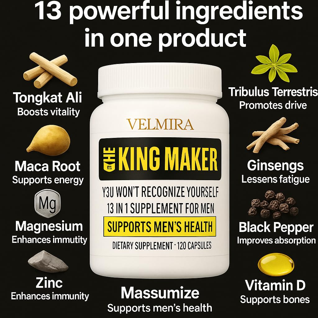 Velmira King Maker 13-in-1 Supplement Capsule 120 Count