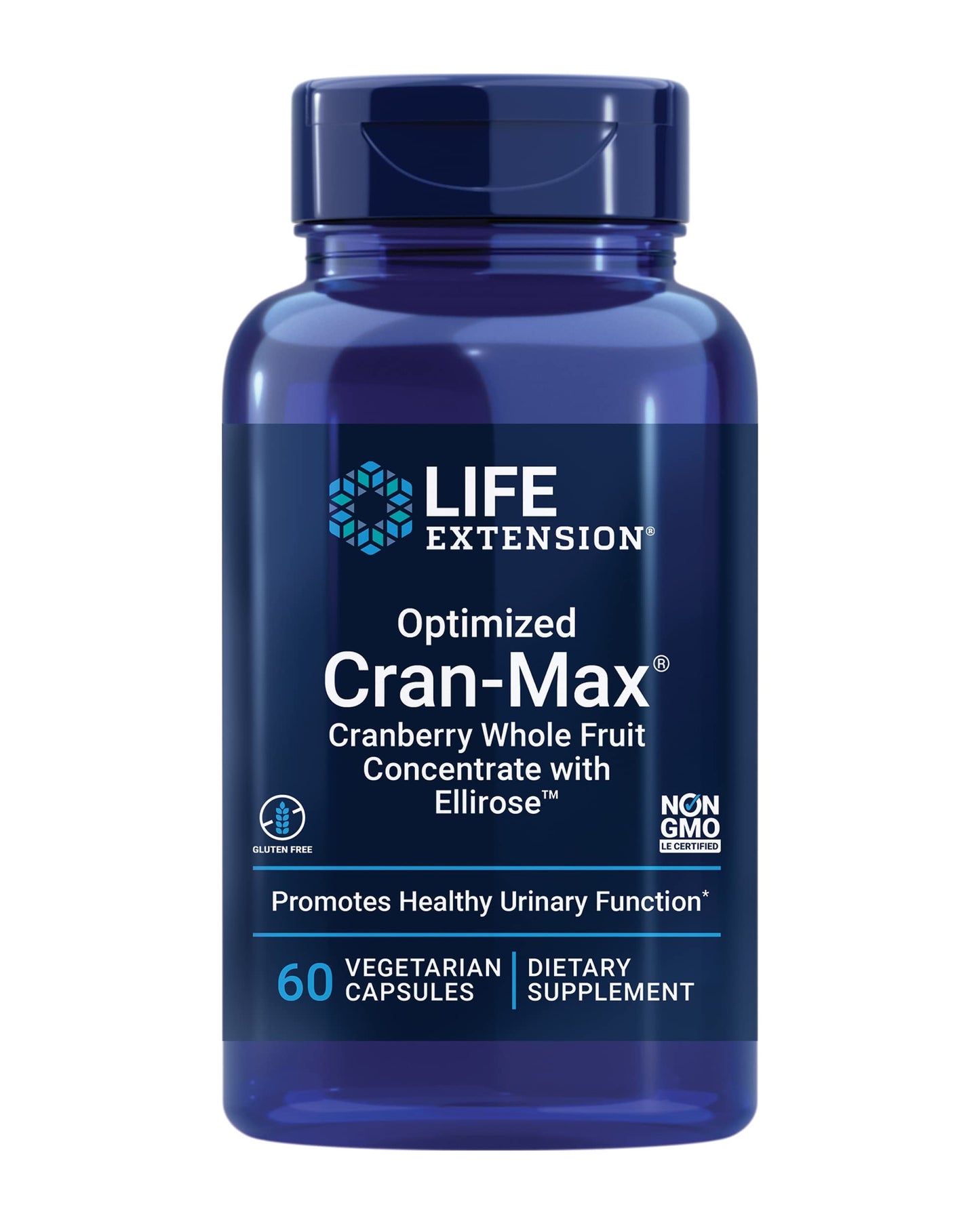 Life Extension Optimized Cran-Max Cranberry Whole Fruit Concentrate with Hibiscus Extract, 60 Capsules