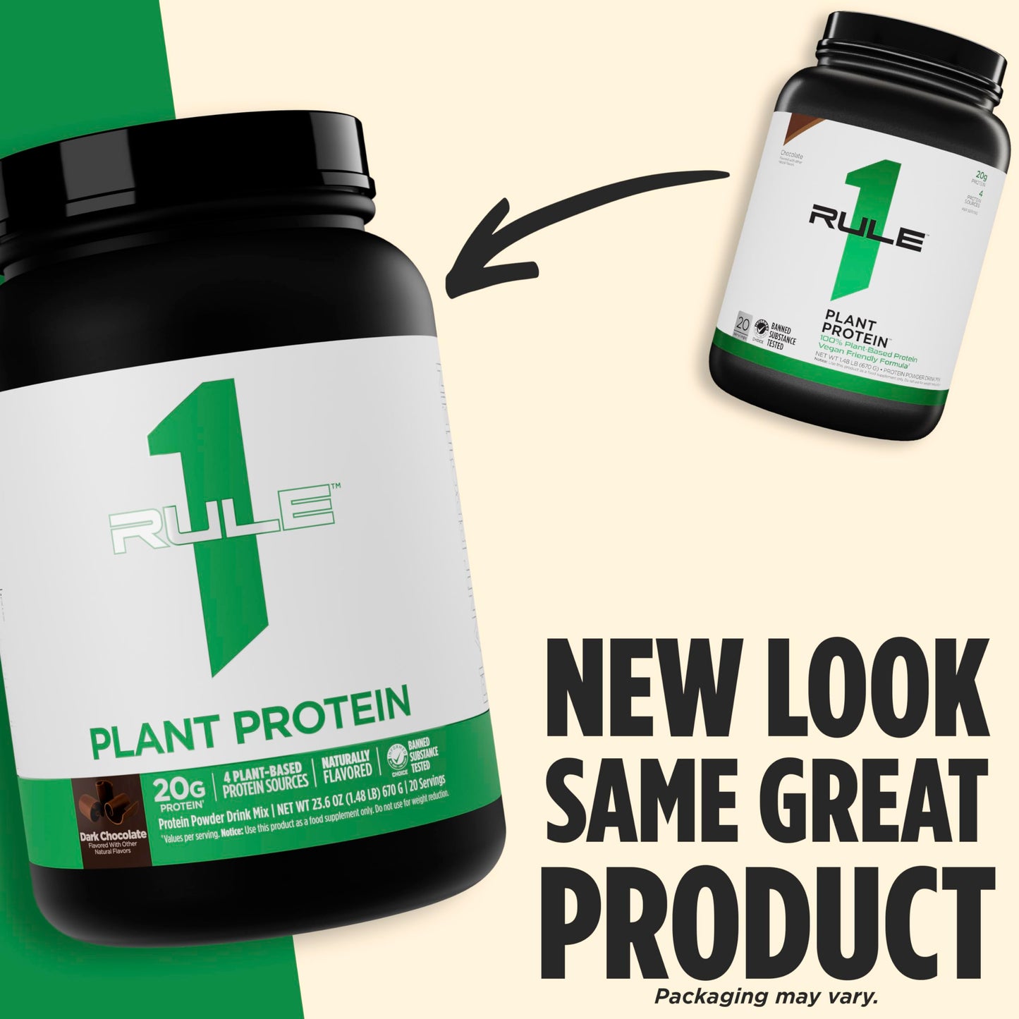 Rule 1 Proteins Plant Protein Powder, Vanilla Crème, 24 Servings