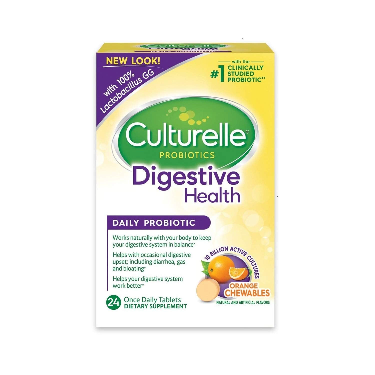 Culturelle Digestive Health Probiotic Chewable Tablets 72 Tablets