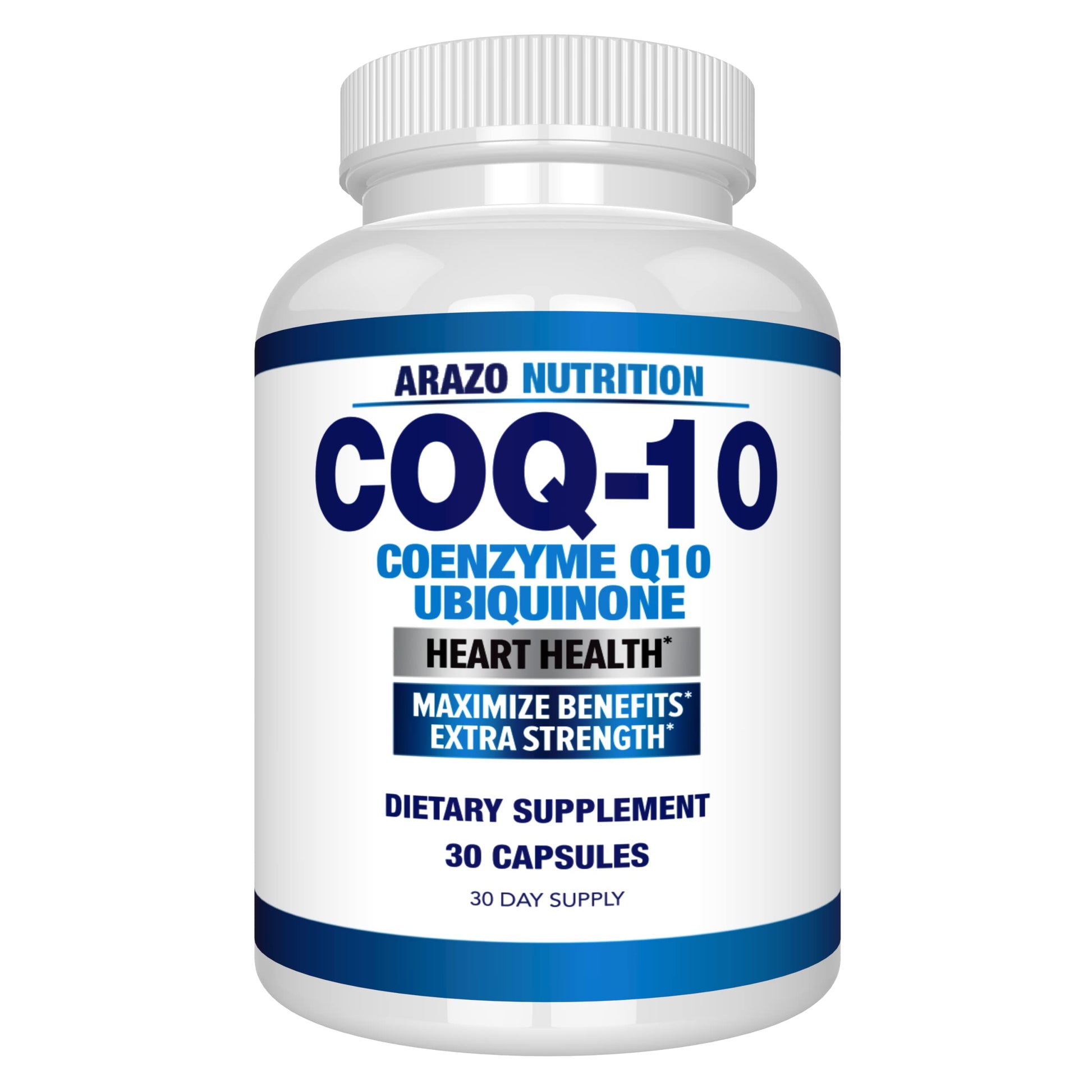 Arazo Nutrition CoQ10 Ubiquinone Coenzyme Q10 200mg High Absorption Capsules, 30 Count