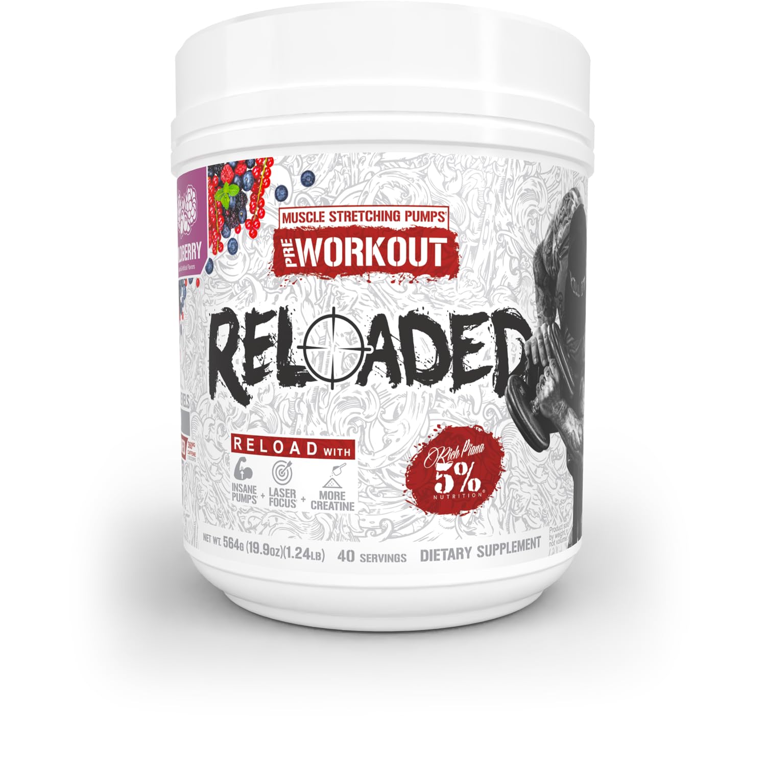 5% Nutrition Reloaded High Stim Pre-Workout Powder 18.9