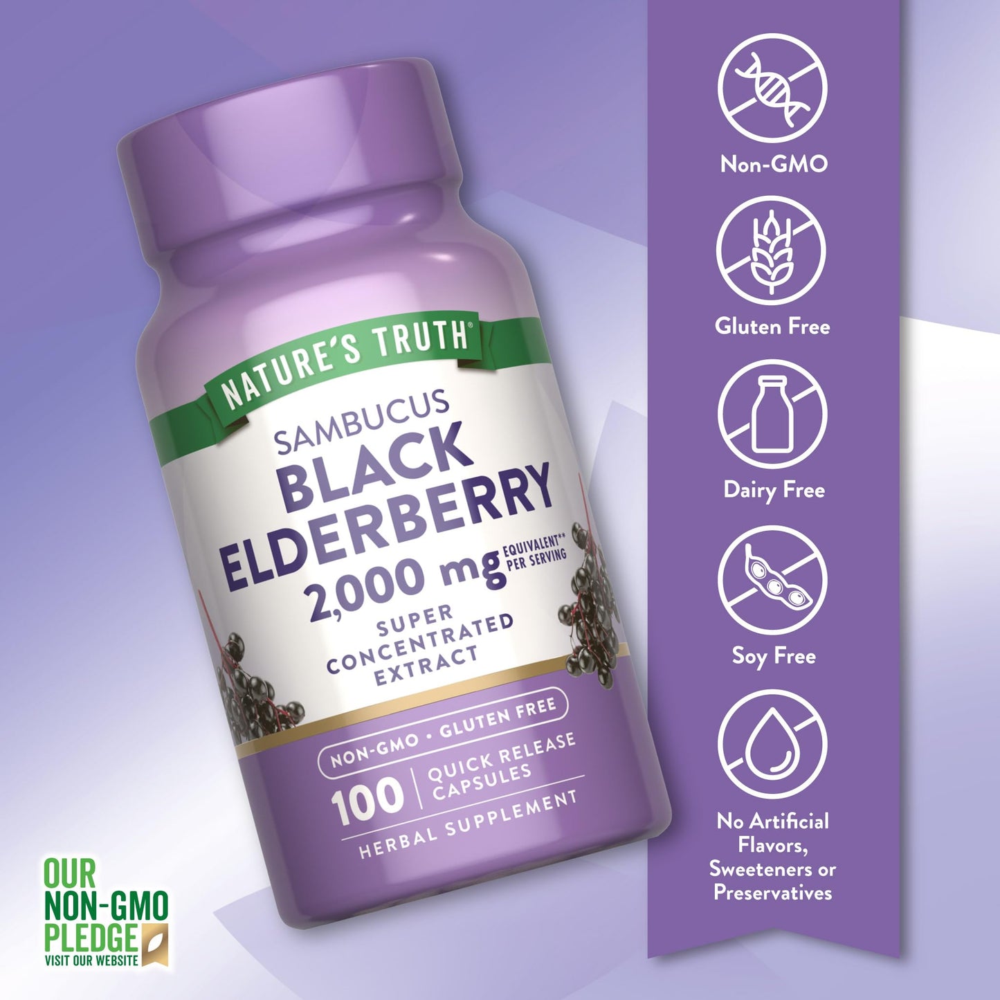 Nature's Truth Black Elderberry Capsules 100 Count