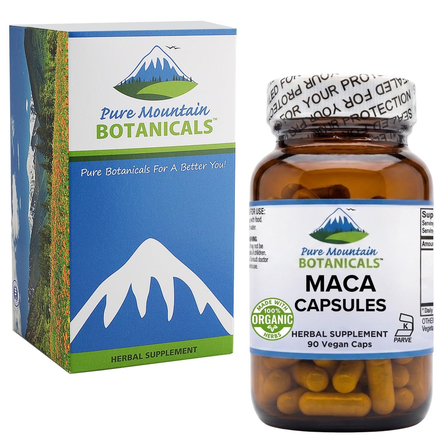 Pure Mountain Botanicals Maca Root Capsules 1000 mg, 90 Count