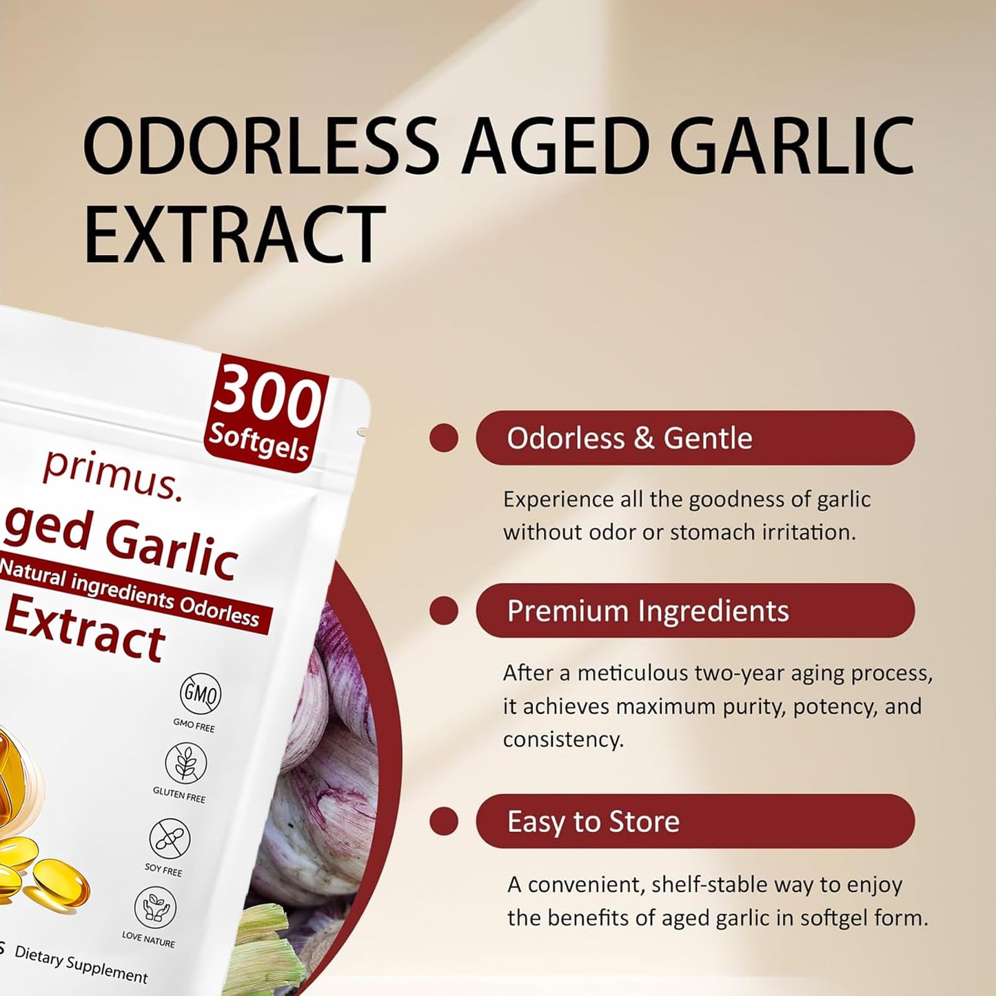 TAFUTY Aged Garlic Extract 300 Capsules