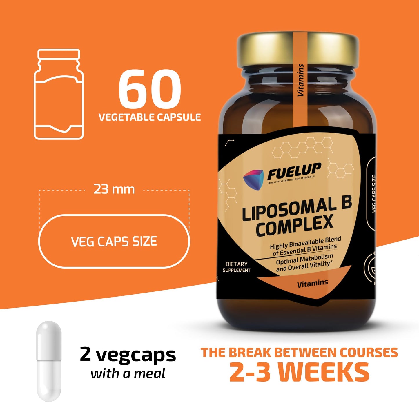 Fuelup Liposomal B Complex Capsules, 60 Count