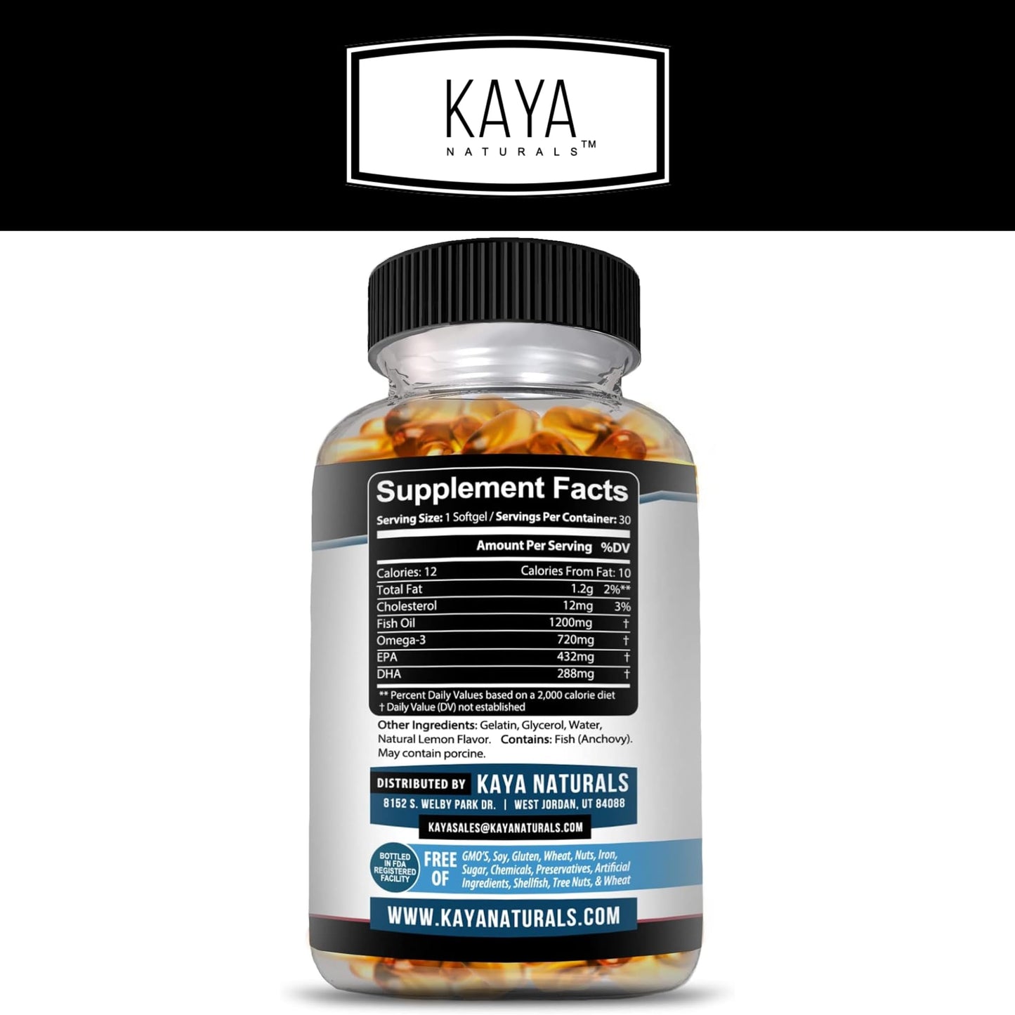 Kaya Naturals Omega 3 Softgels, 30 Count