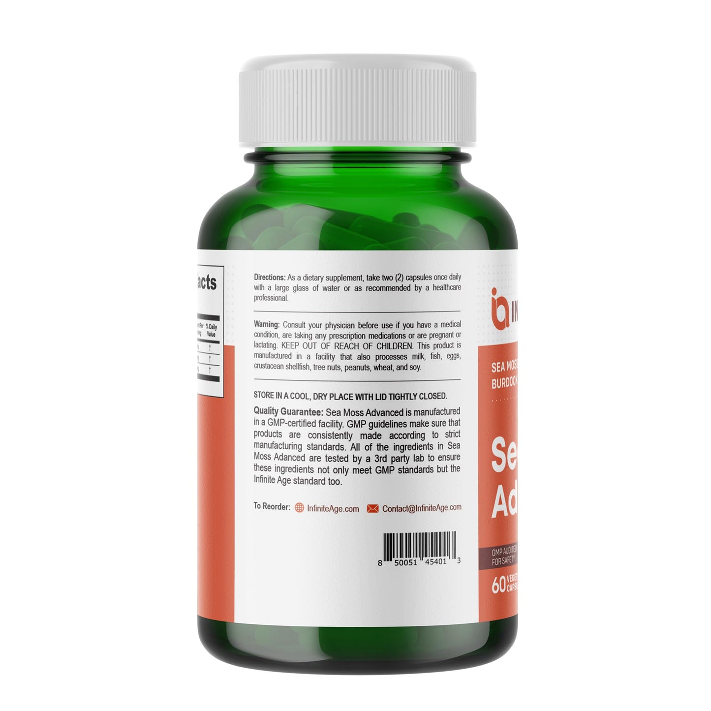 INFINITE AGE Sea Moss Advanced Superfood Capsules, 1250mg, 180 Capsules