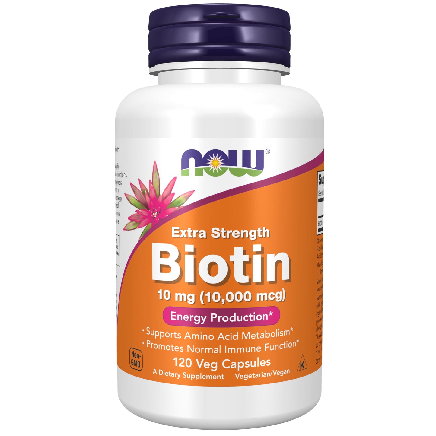 NOW Foods Biotin 10 mg Veg Capsules, 120 Count