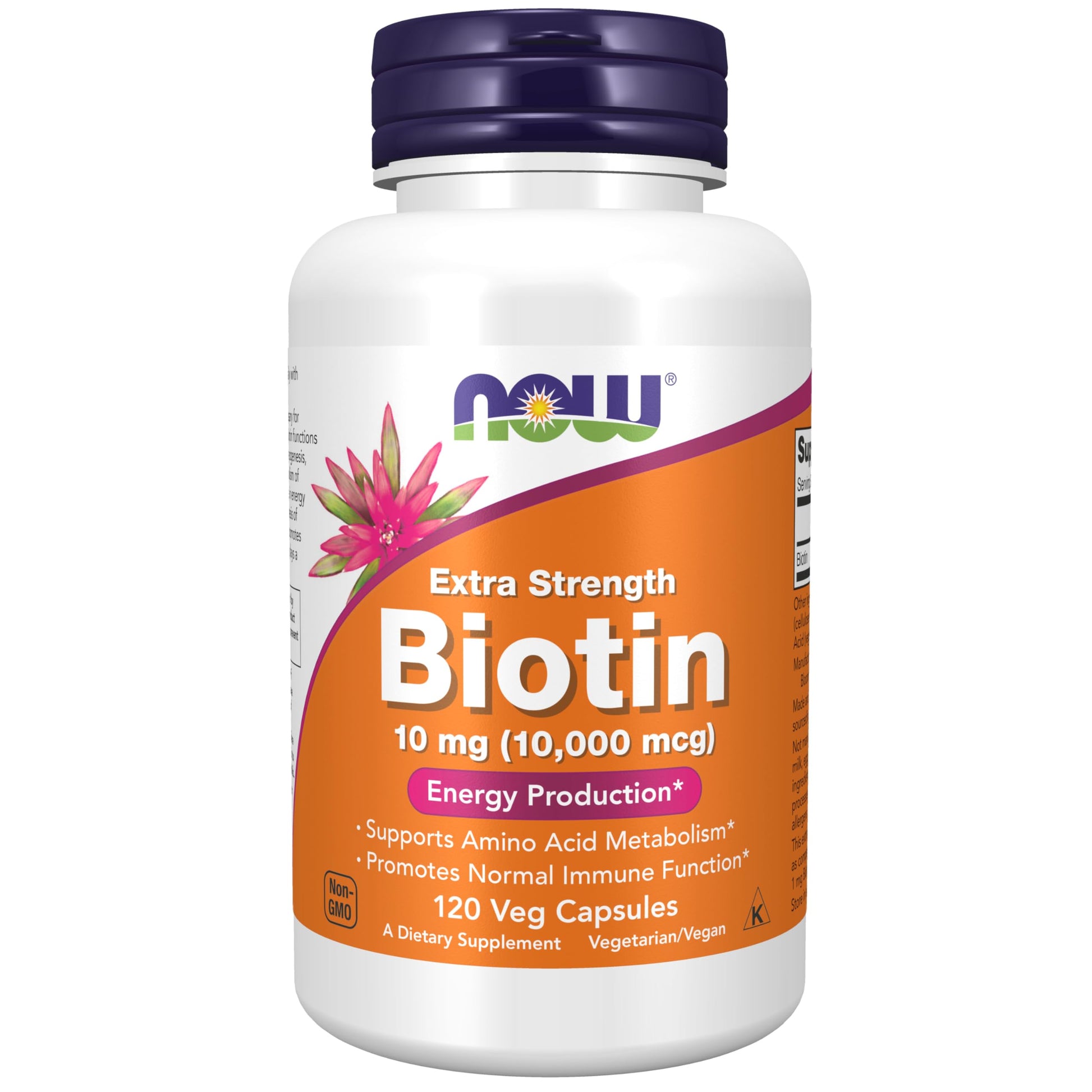 NOW Foods Biotin 10 mg Veg Capsules, 120 Count