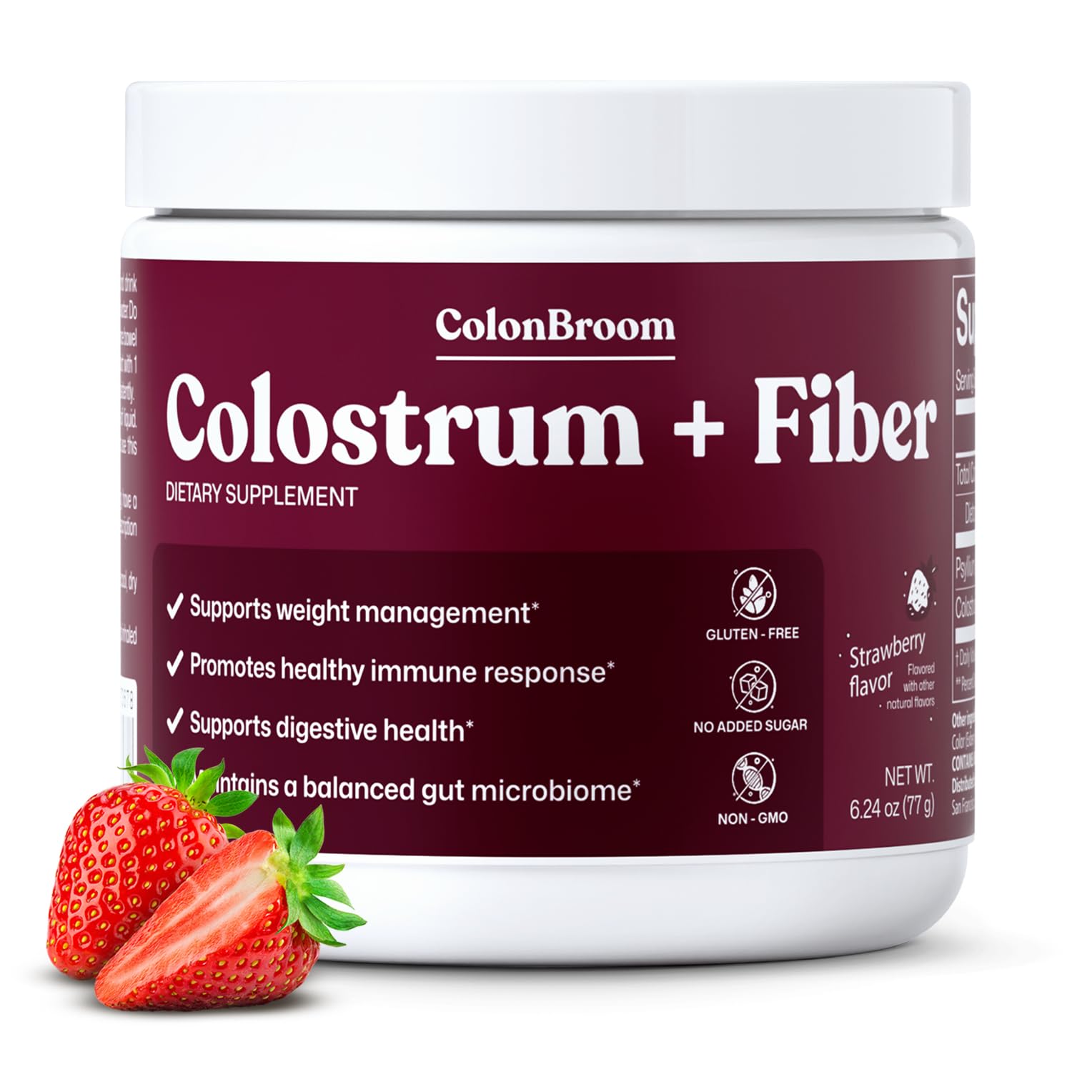 ColonBroom Colostrum + Fiber GLP-1 Friendly Supplement Powder 6.24 Ounce