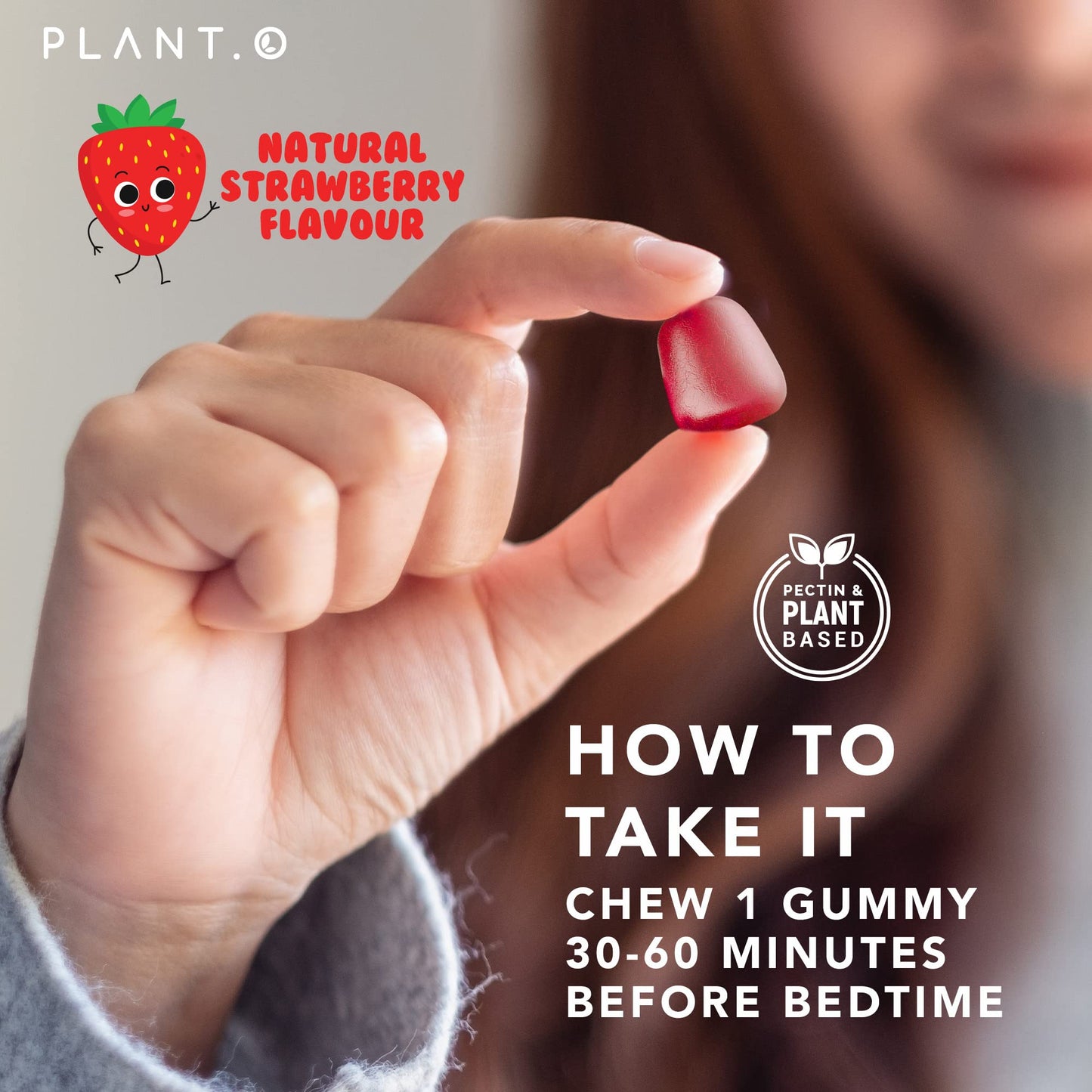 PLANT.O NUTRITION Kids Melatonin Gummies Chewables, 60 Count