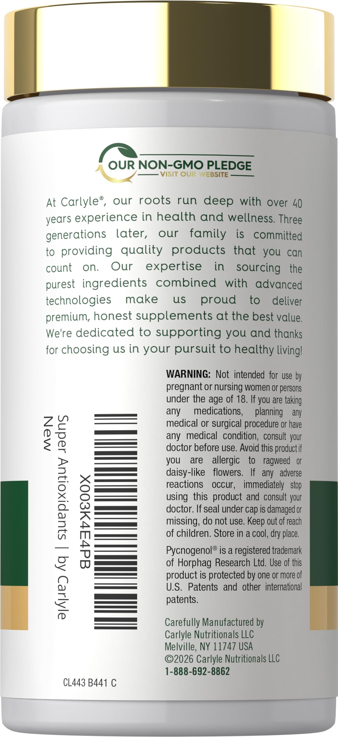 Carlyle Antioxidants Supplement Caplets 100