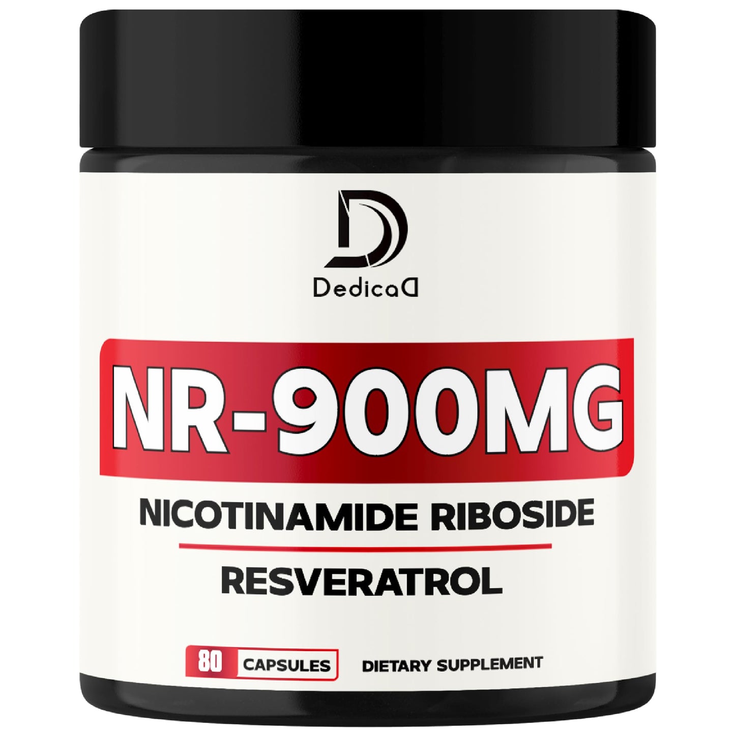 DEDICAD NAD Nicotinamide Riboside Resveratrol Plus Resveratrol Capsules 80 Count