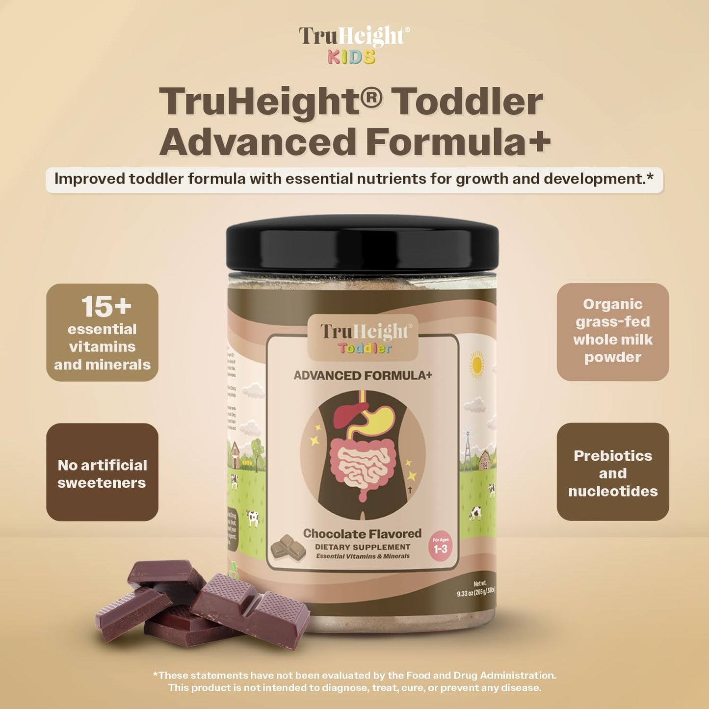TruHeight Toddler Advanced Formula+ Powder Chocolate 3-Pack