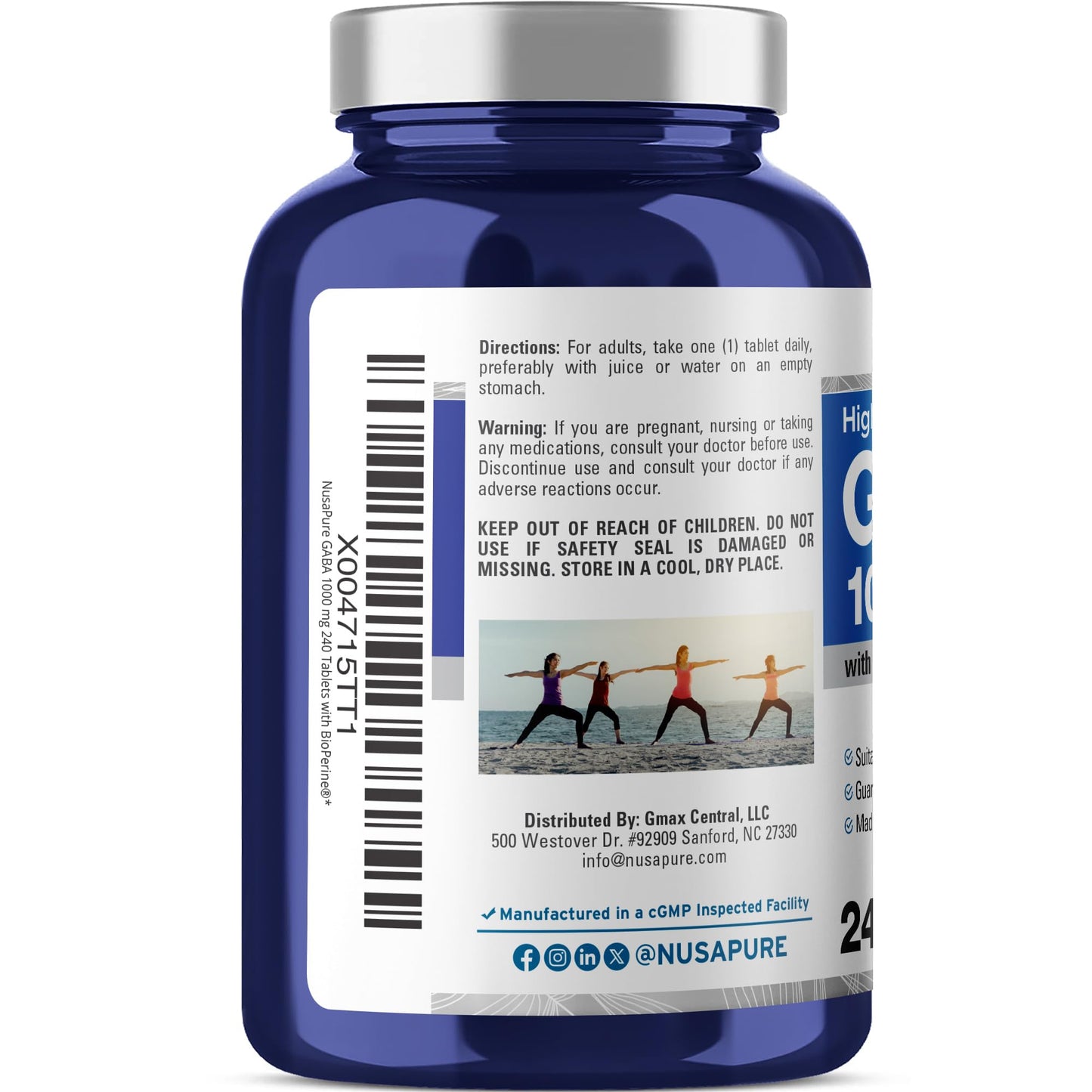 NusaPure GABA 1000mg Per Serving 240 Tablets