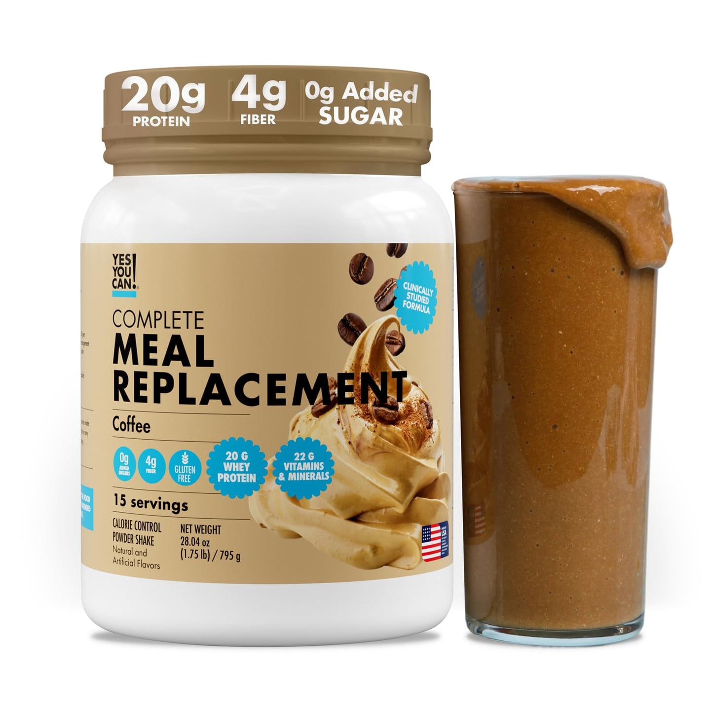 Yes You Can! Meal Replacement Shake Powder 15 Servings Coffee
