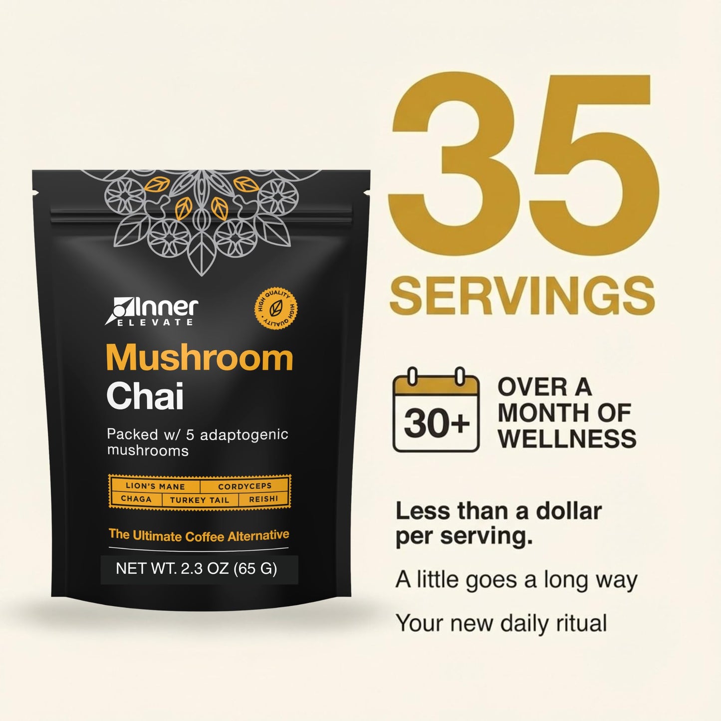 Inner Elevate Superfood Mushroom Chai Powder (2.3)