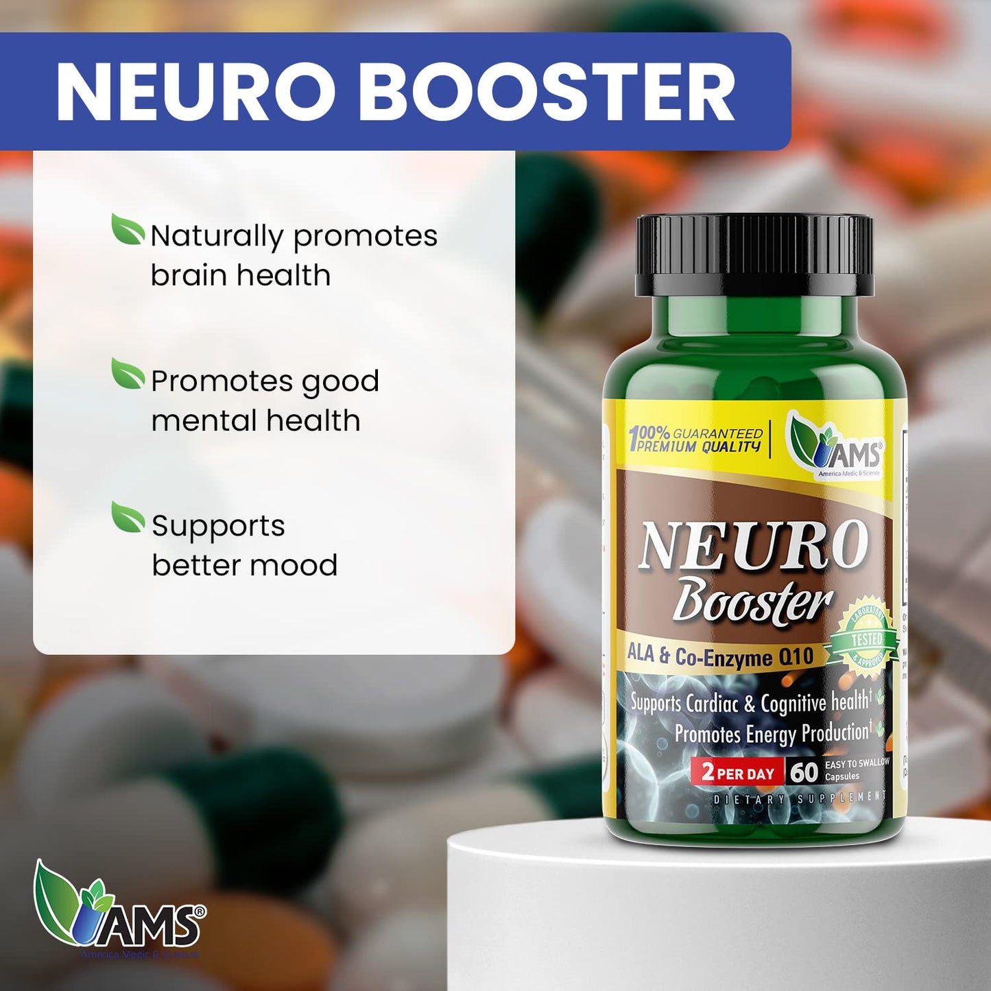 America Medic & Science Neuro Booster Capsules, 60 Count