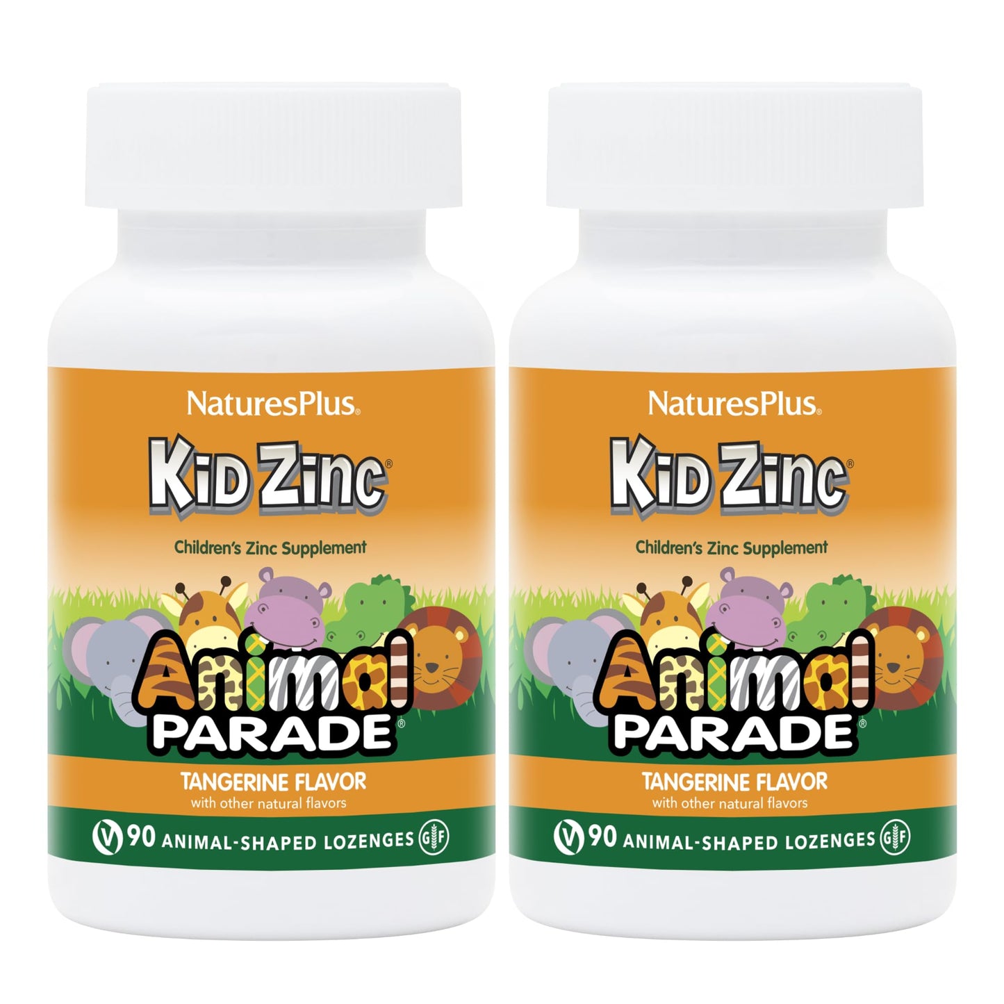 NaturesPlus Animal Parade KidZinc Lozenges, 90 Count (Pack of 2)