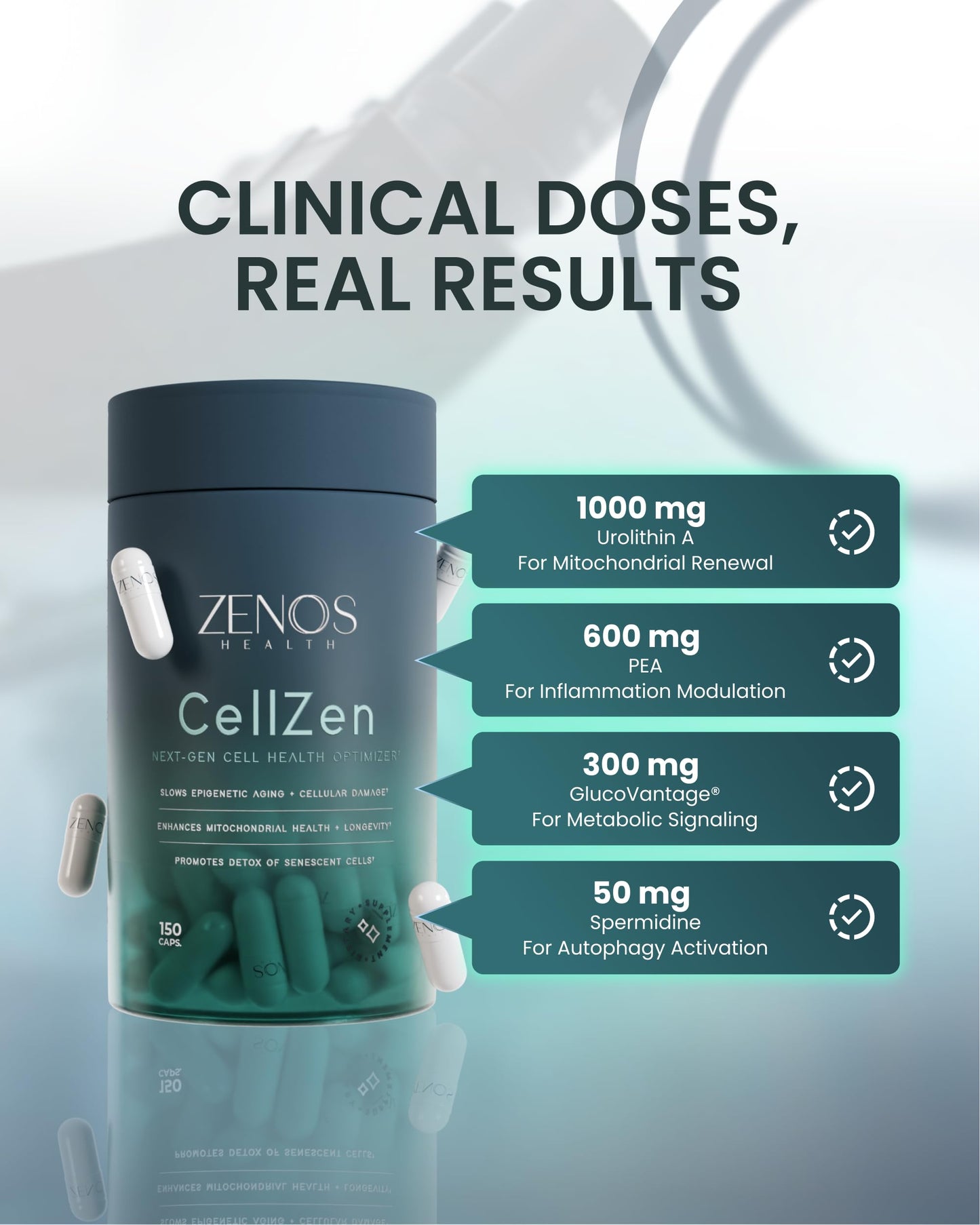 Zenos Health CellZen NAC 1000mg N-Acetyl Cysteine Supplement, 150 Capsules