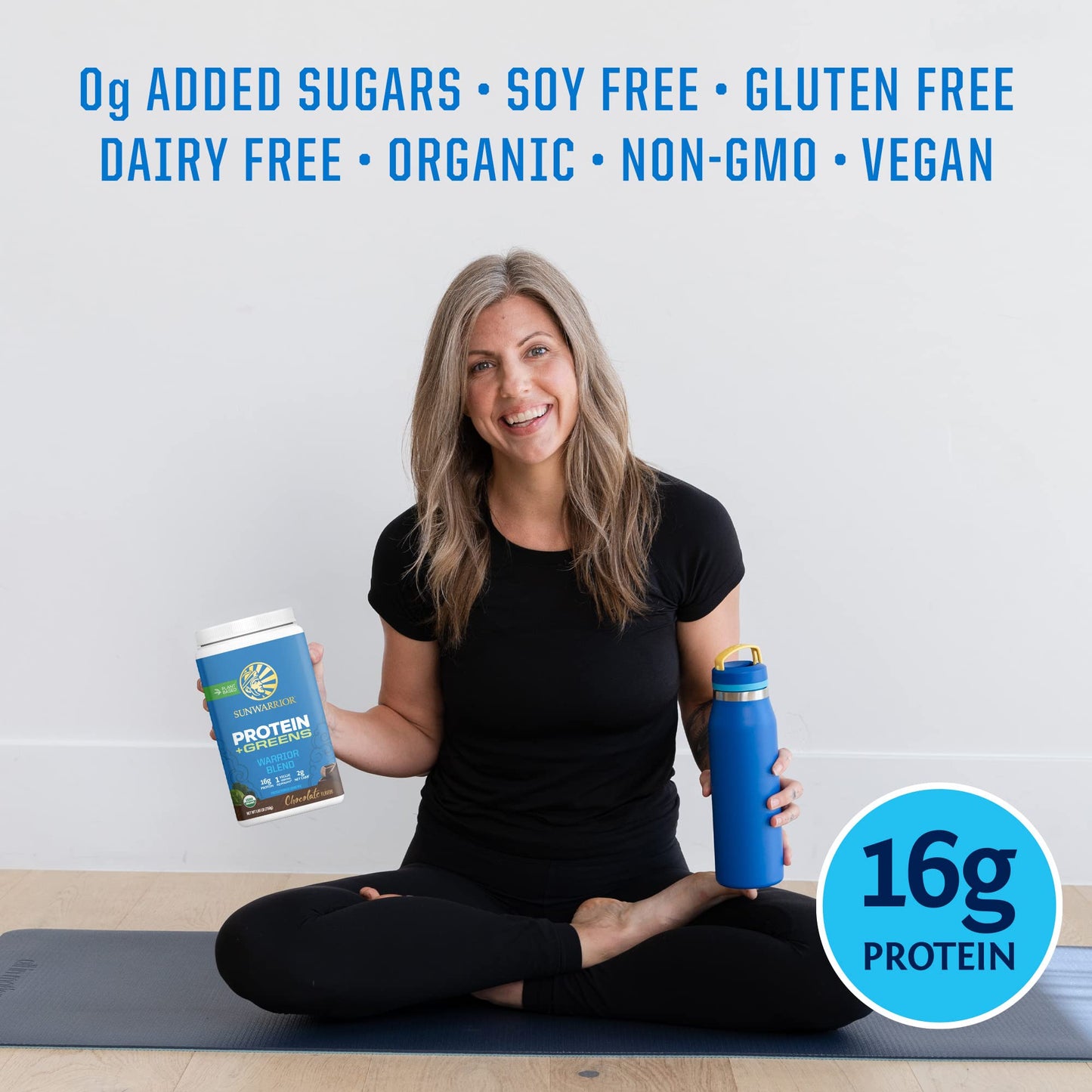 Sunwarrior Organic Protein Greens Superfood Powder Chocolate Flavored, Vegan Plant-Based, 30 Servings