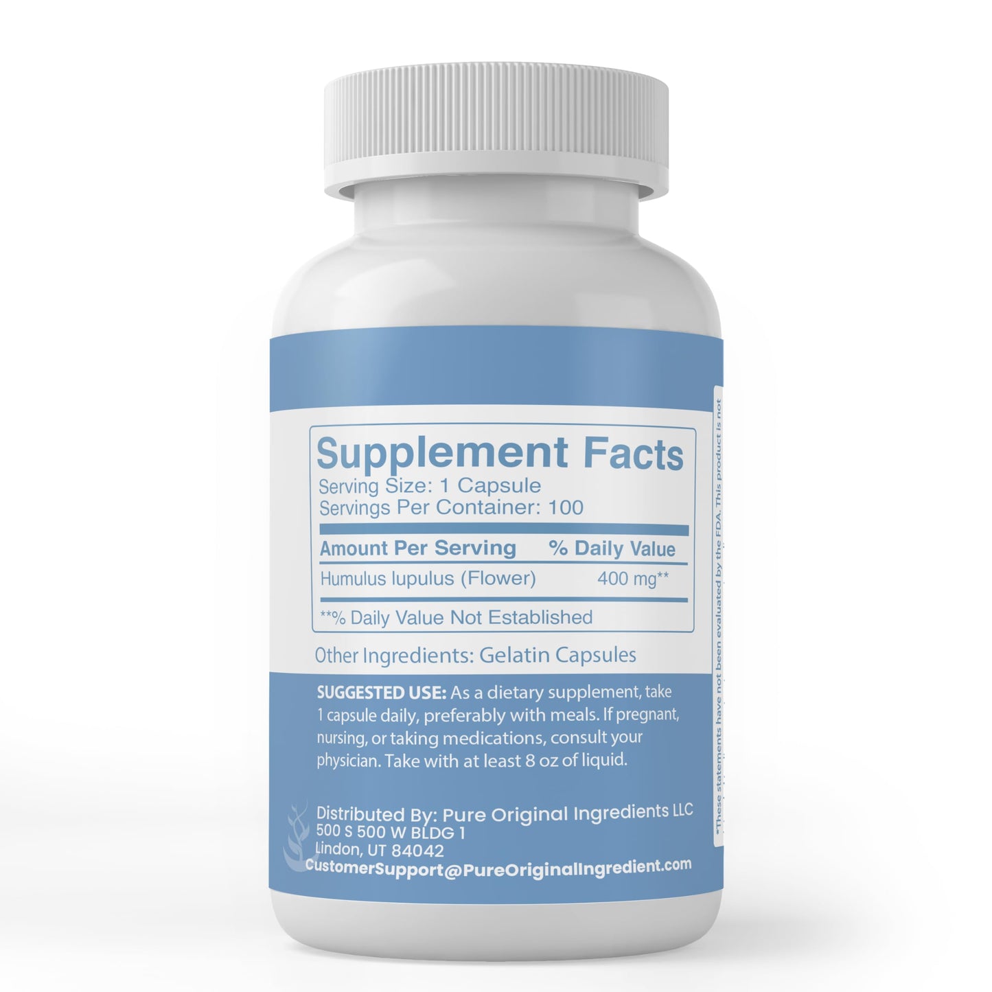 PURE ORIGINAL INGREDIENTS Hops Extract Capsule, 100 Capsules