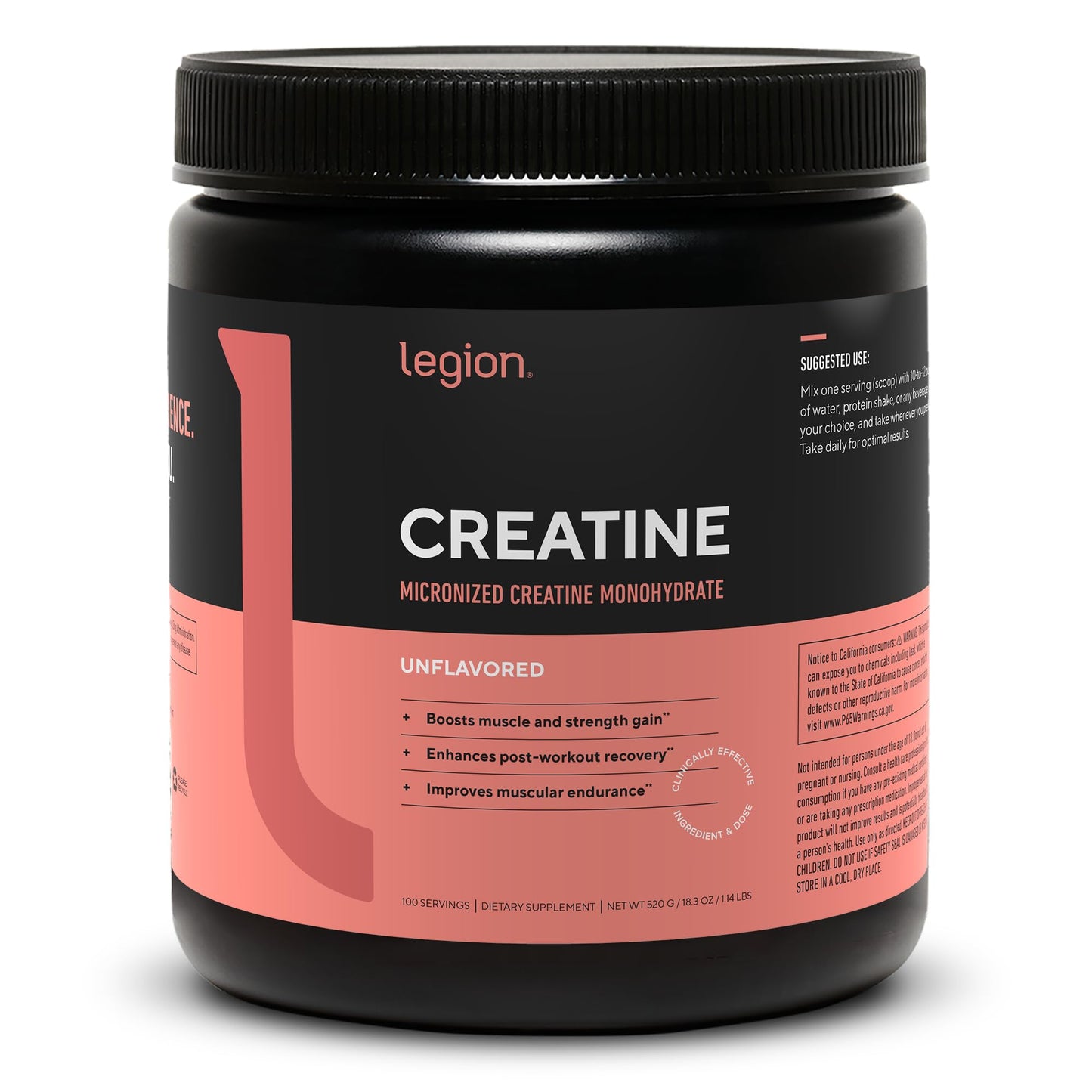 LEGION Micronized Creatine Monohydrate Powder 18.3