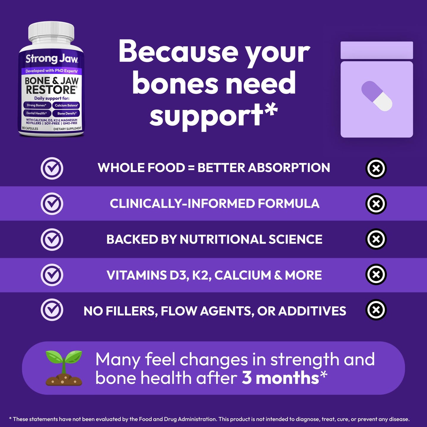 Strong Jaw Bone & Jaw Restore Capsule 180 Count